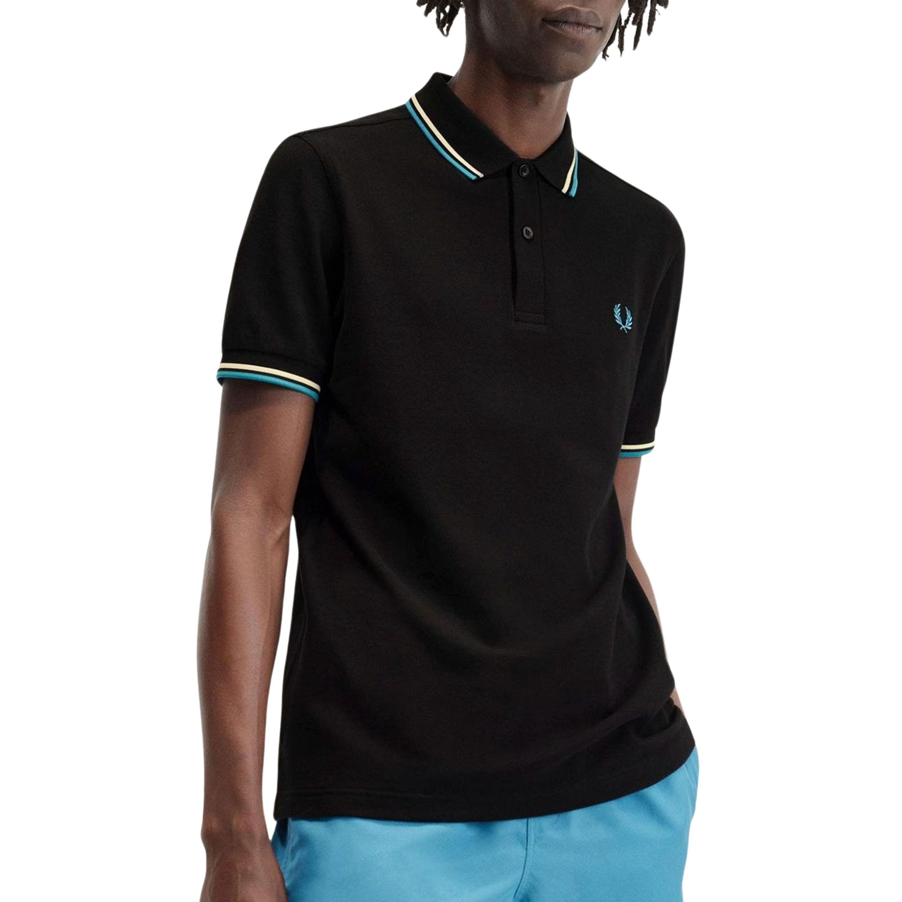 Fred Perry regular fit polo TWIN TIPPED met contrastbies