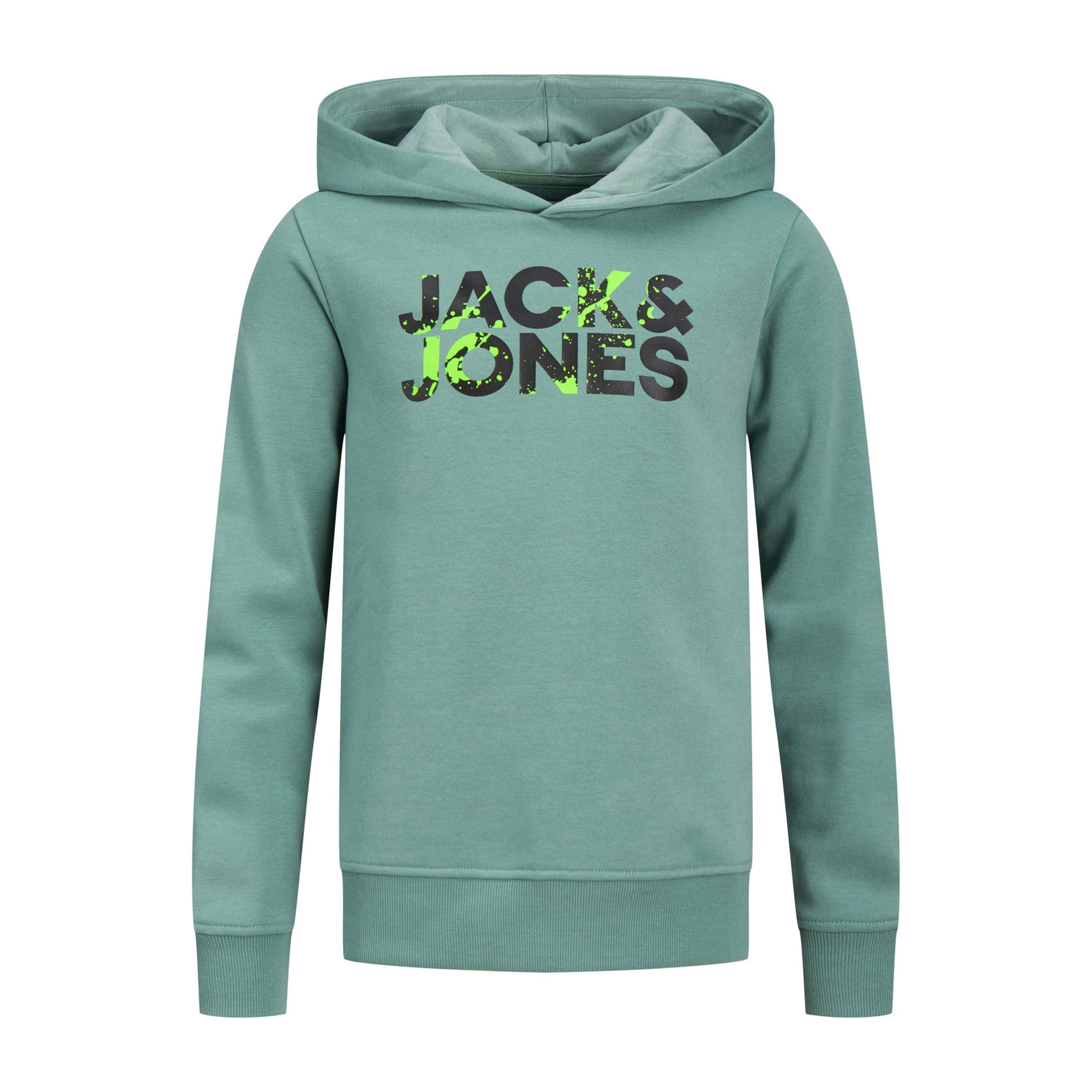 Jack & jones JUNIOR hoodie met logo zachtgroen Sweater Logo 152