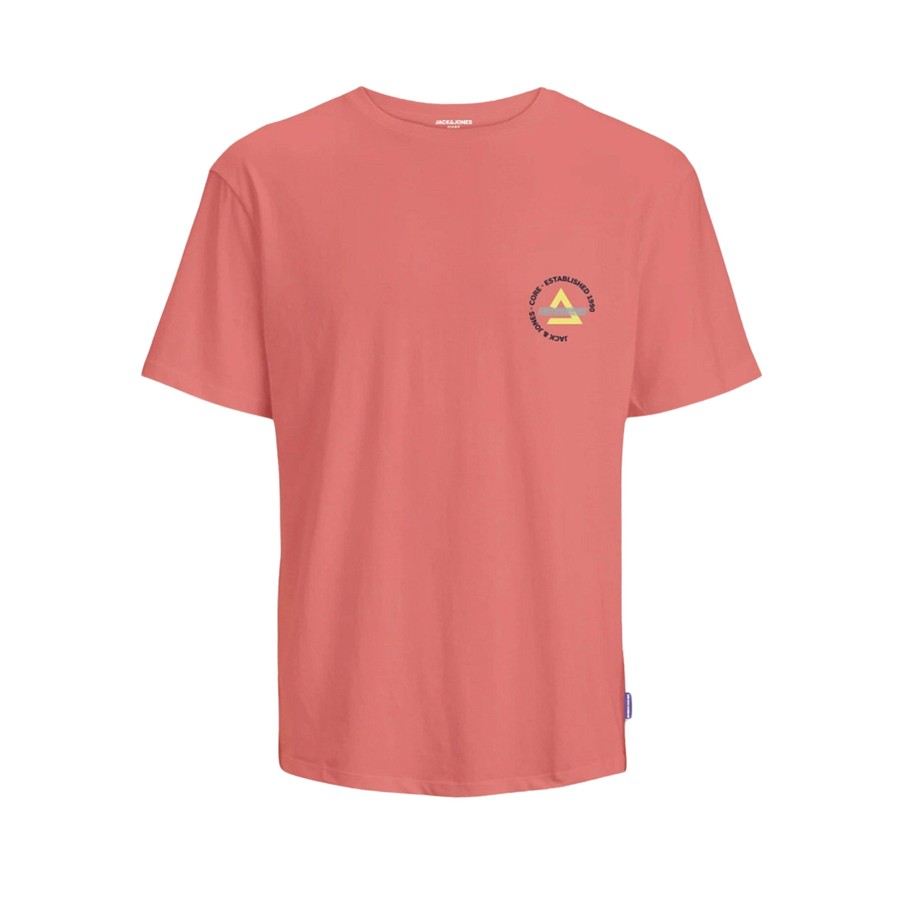 Jack & jones JUNIOR T-shirt JCOFAST met printopdruk koraal Oranje Jongens Katoen Ronde hals 140
