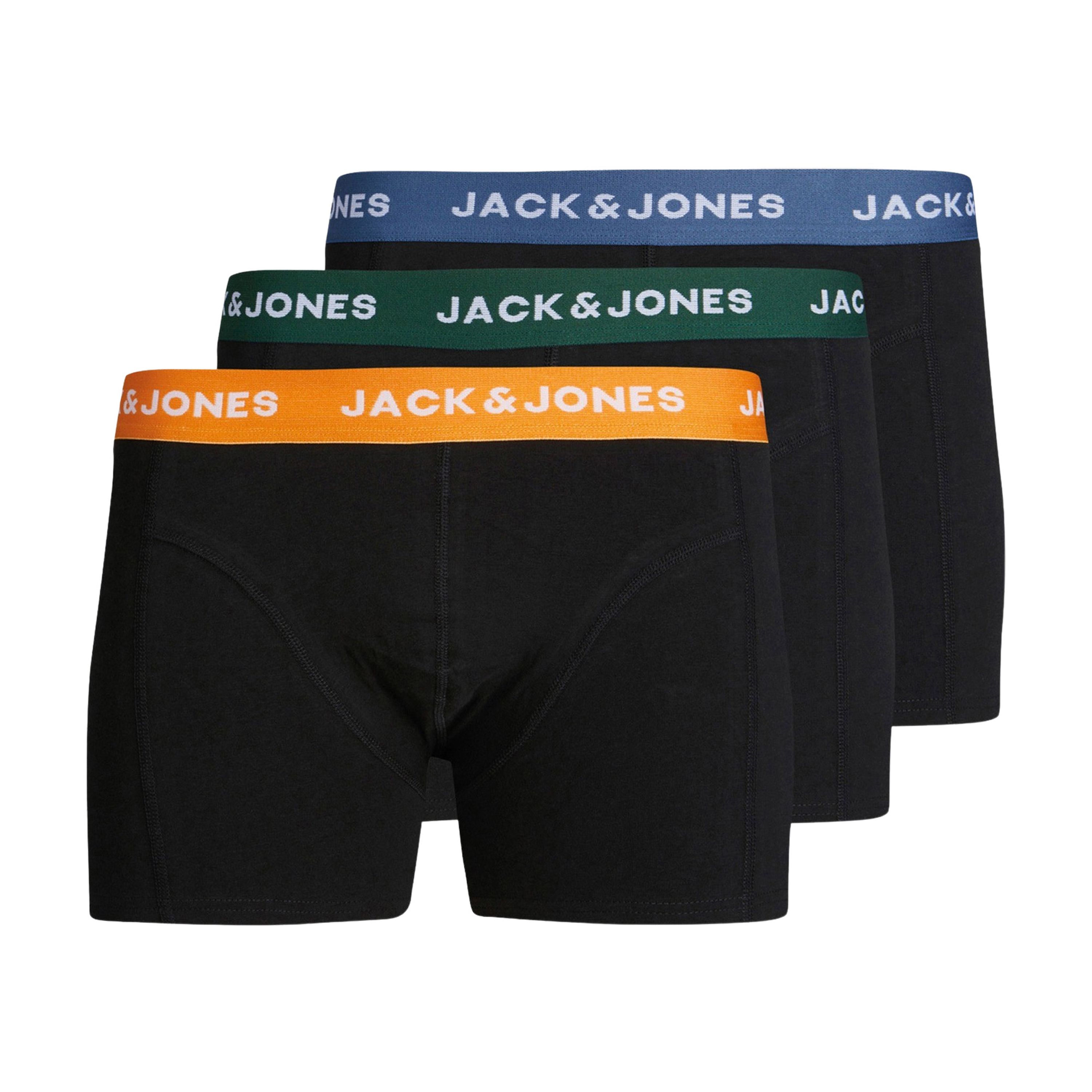 Jack & jones JUNIOR boxershort JACGAB set van 3 zwart multicolor Jongens Stretchkatoen 176