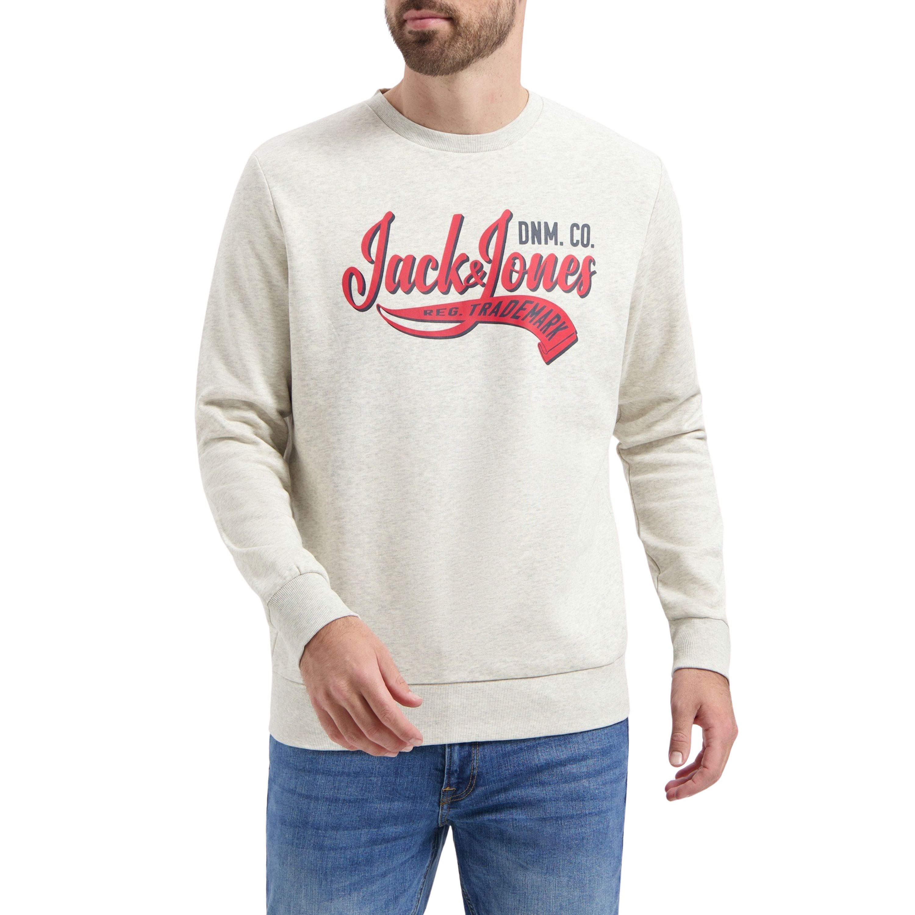 Jack & jones Logo Print Sweatshirt Pullover White Heren