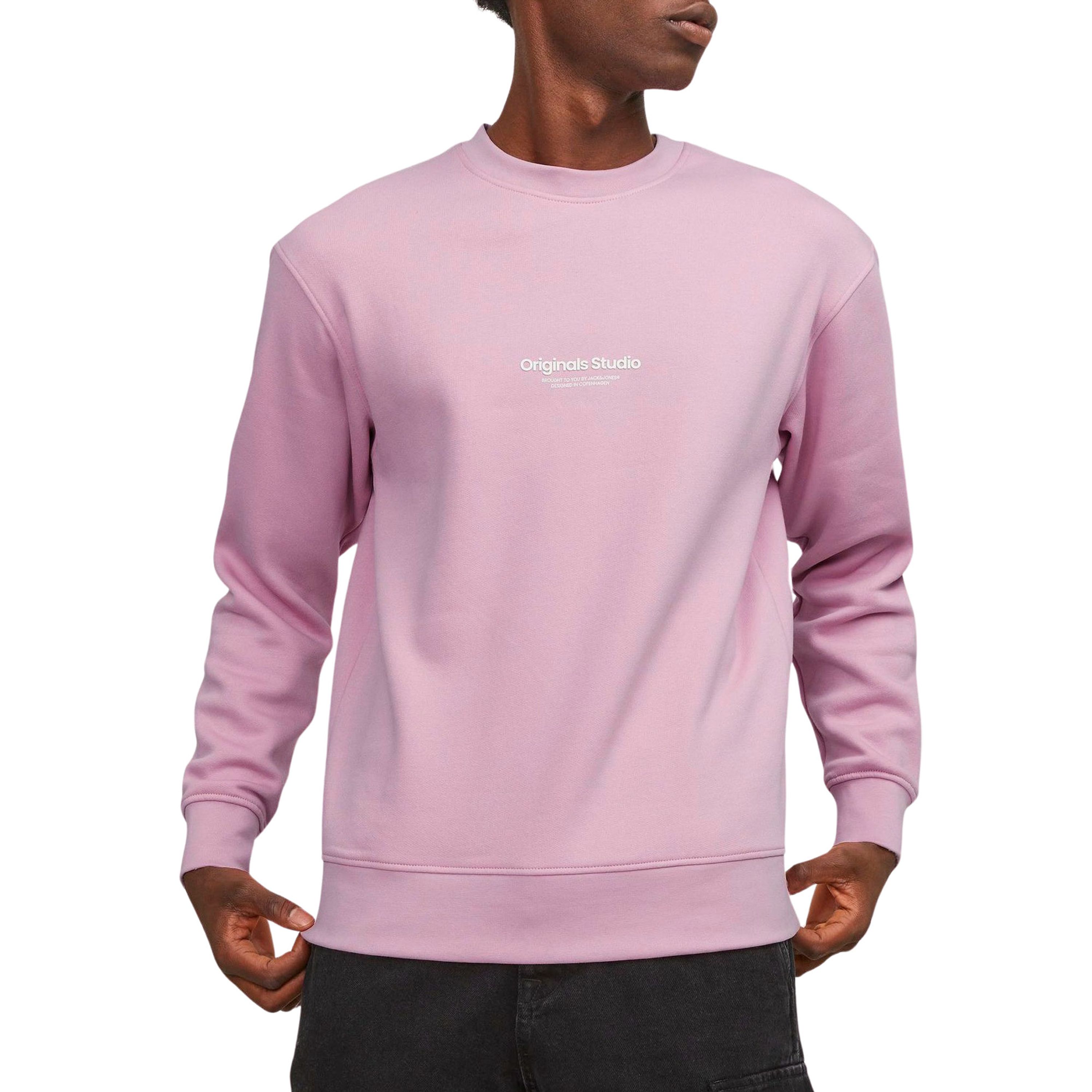 JACK & JONES ORIGINALS sweater JORVESTERBRO met printopdruk pink nectar
