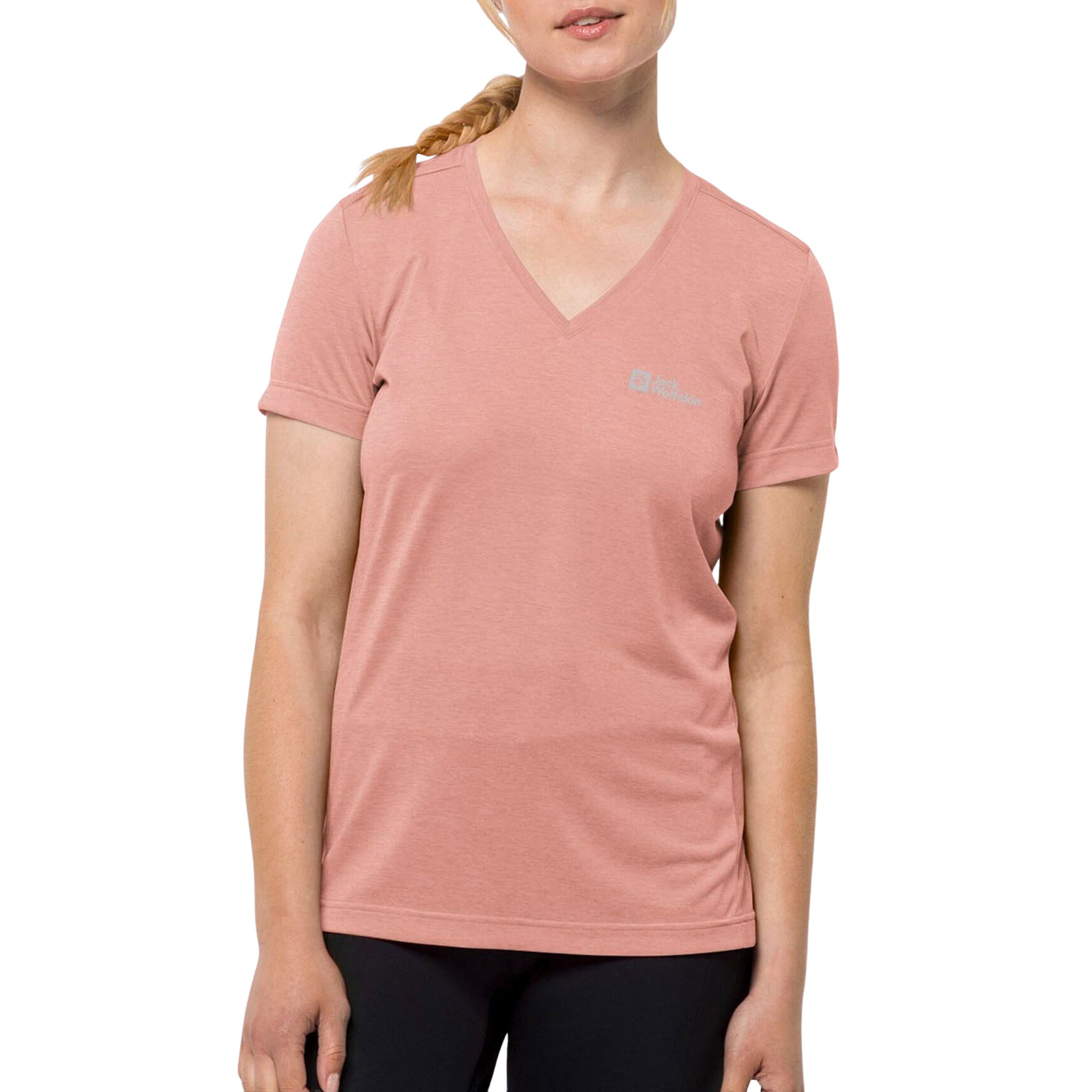Jack Wolfskin Crosstrail T-Shirt Women Functioneel shirt Dames XL bruin rose dawn