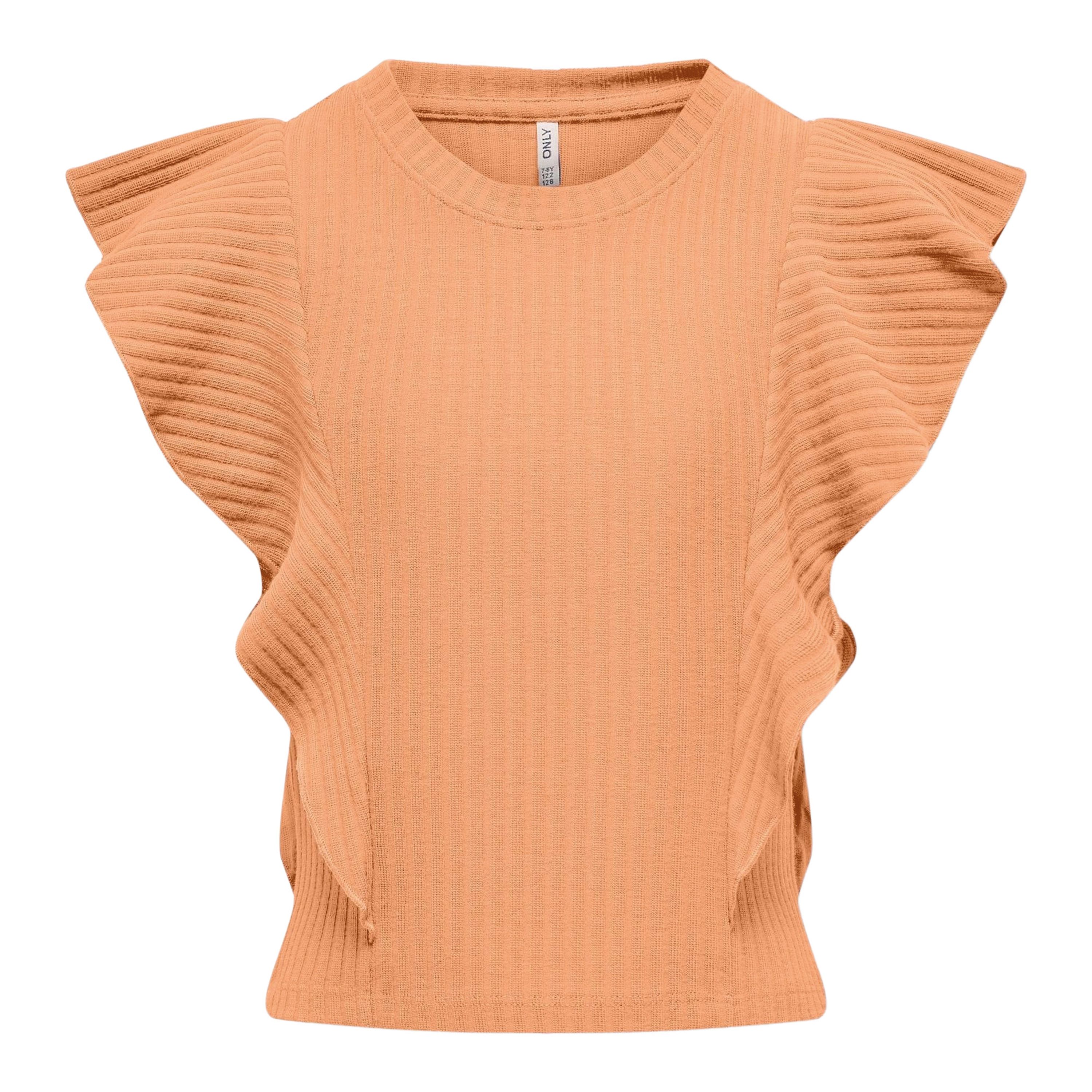Only KIDS GIRL T-shirt KOGNELLA oranje Meisjes Polyester Ronde hals Effen 158 164