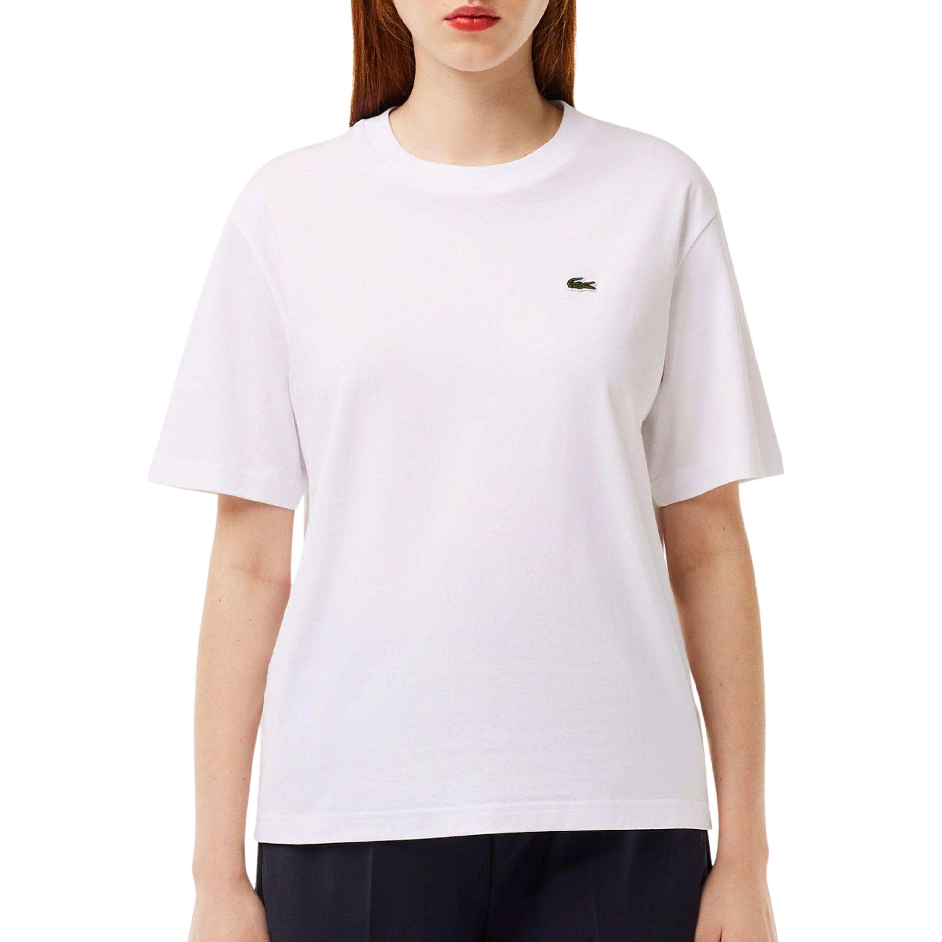 Lacoste Wit Logo Front T-shirt White Dames