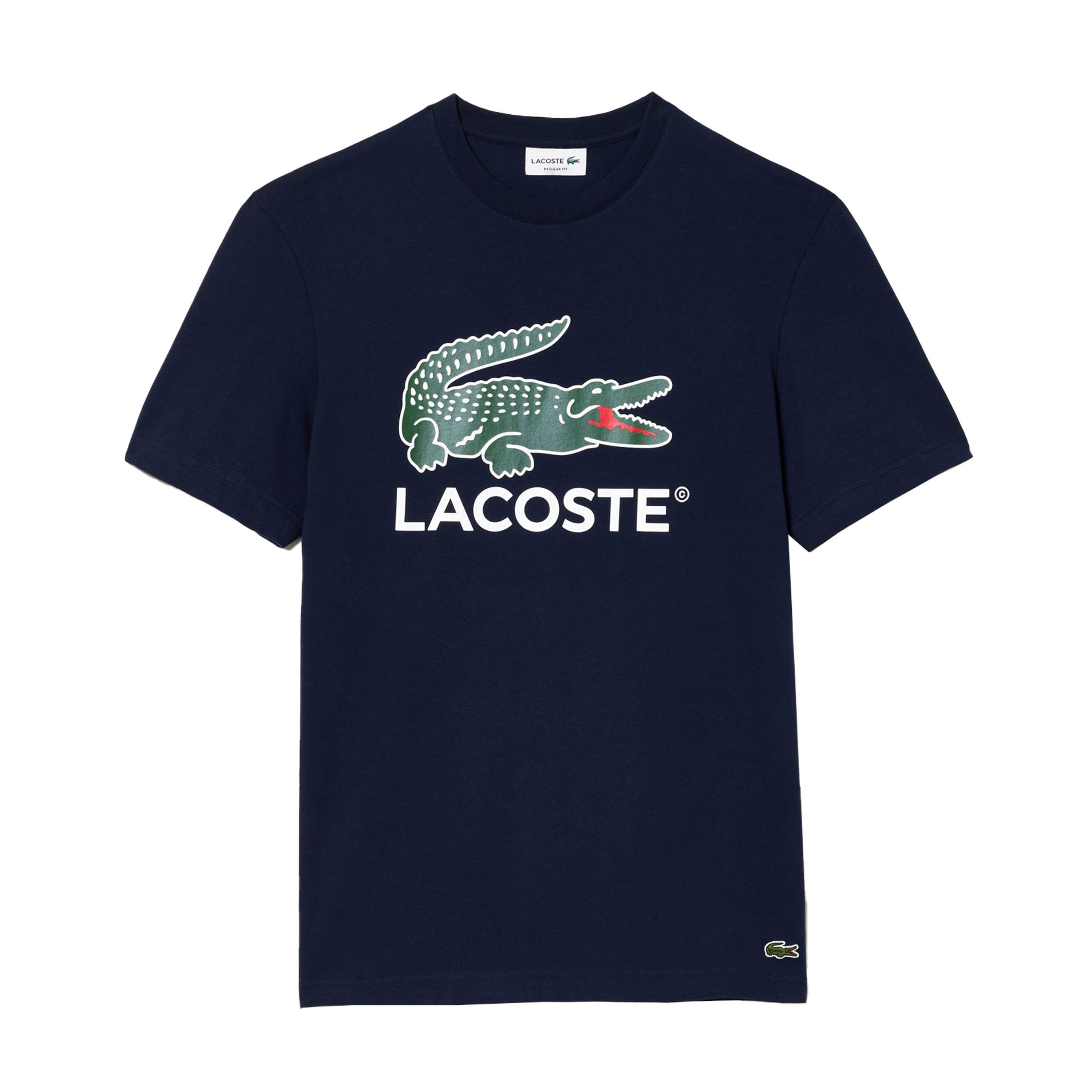 Lacoste Blauwe Nacht Krokodil Logo T-shirt Blue Heren