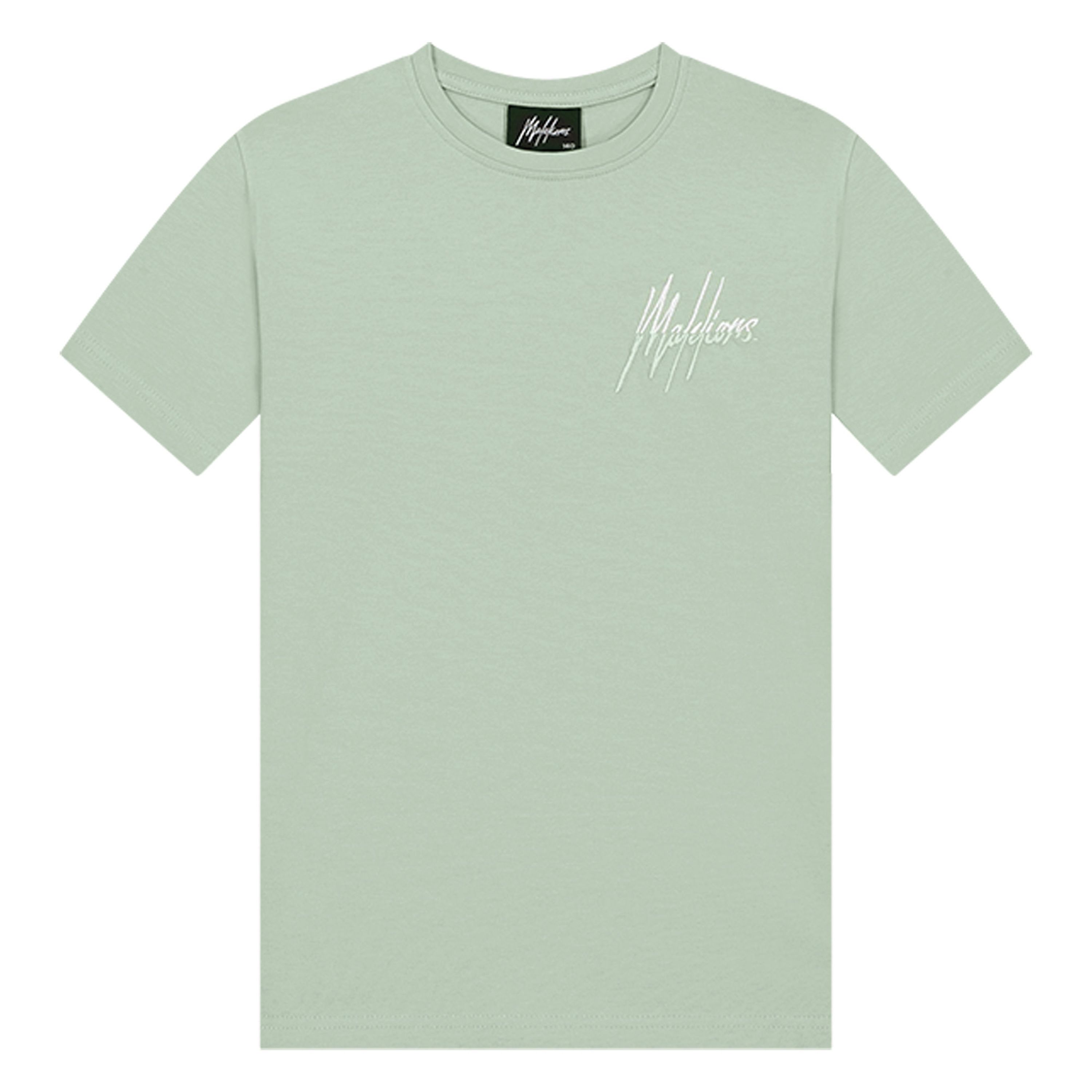 Malelions T-shirt Split met logo groen Jongens Stretchkatoen Ronde hals 176