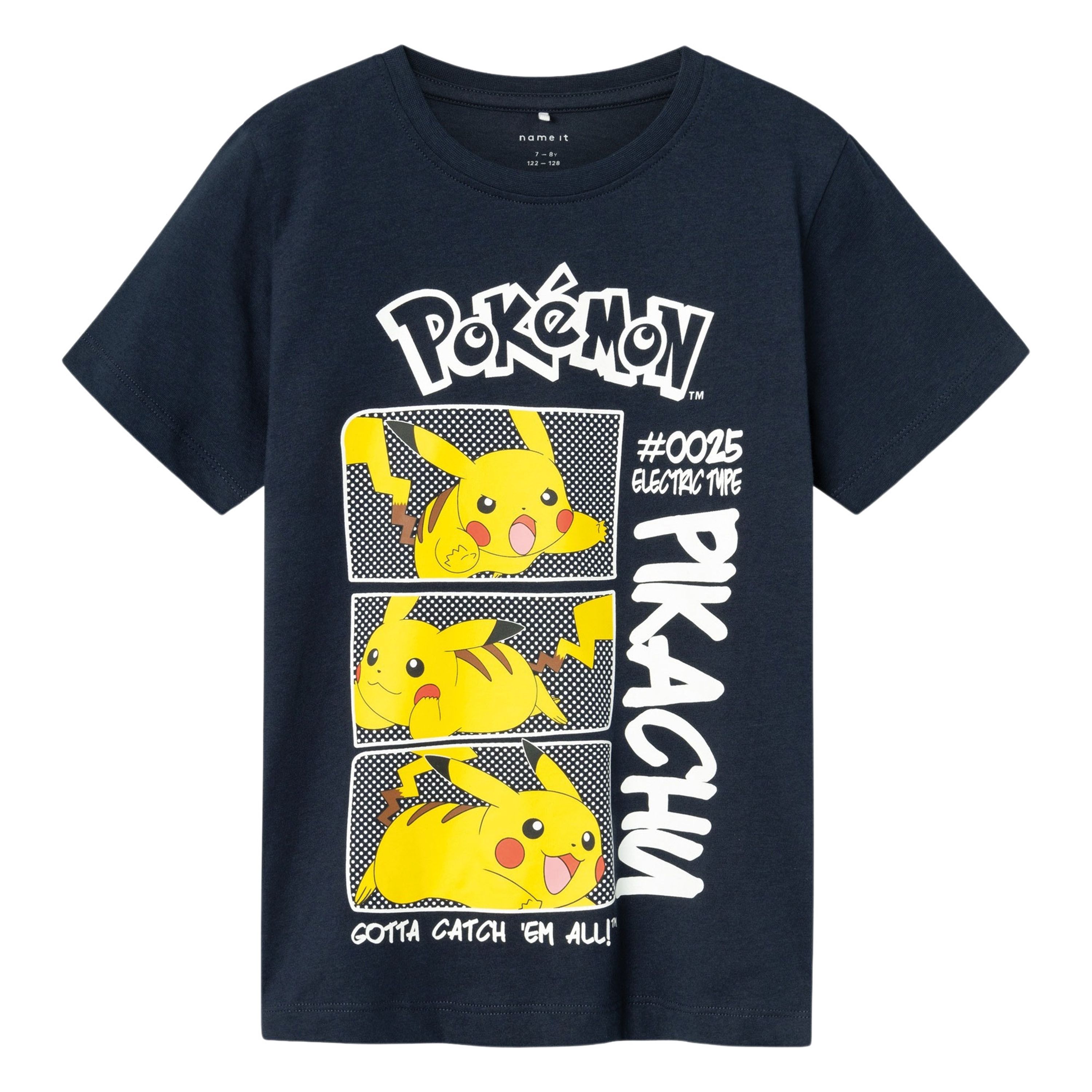 Name it KIDS Pokemon T-shirt NKMMANIANDER met printopdruk zwart Jongens Katoen Ronde hals 146 152