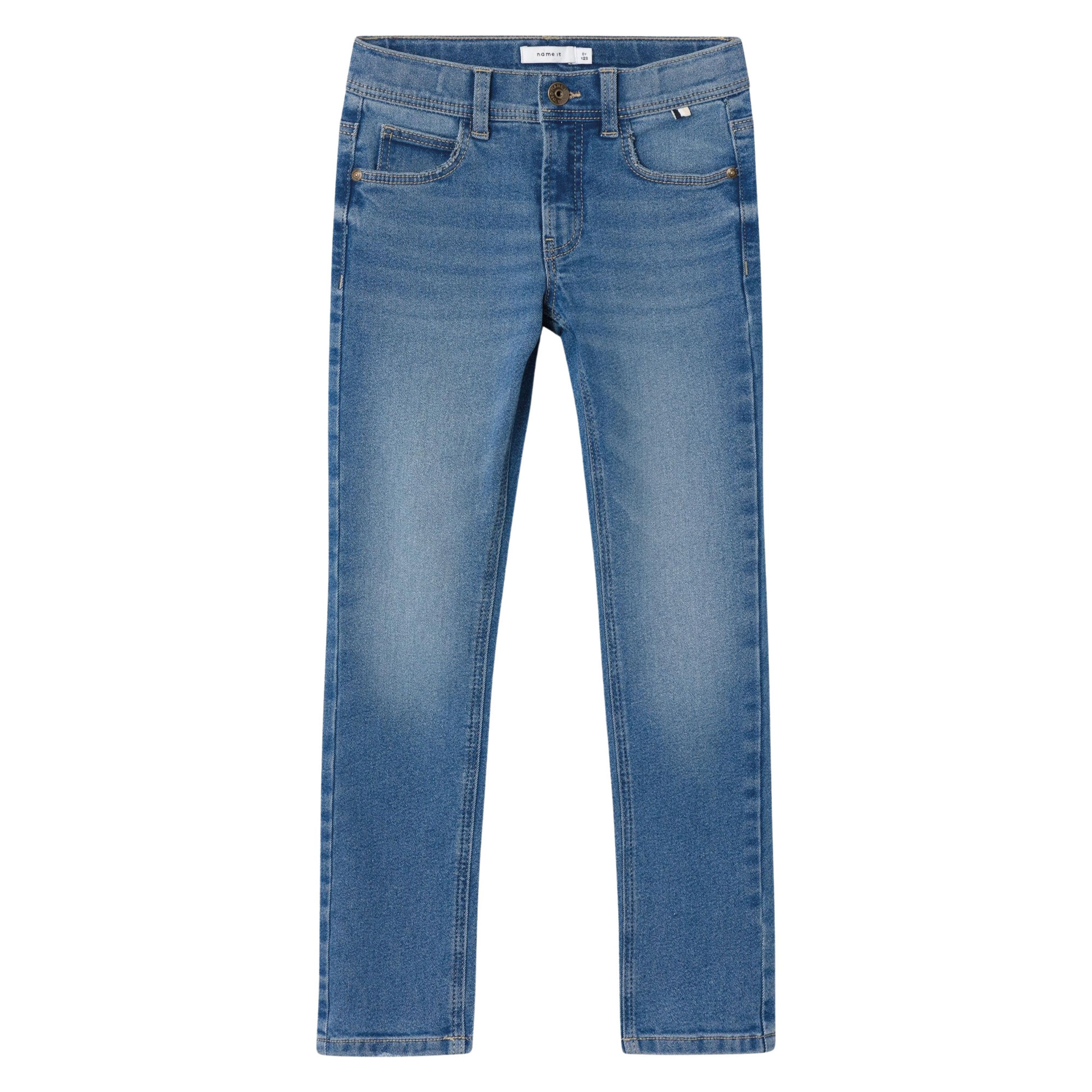 Name it KIDS slim fit jeans NMMSILAS medium blue denim Blauw Jongens Katoen 152