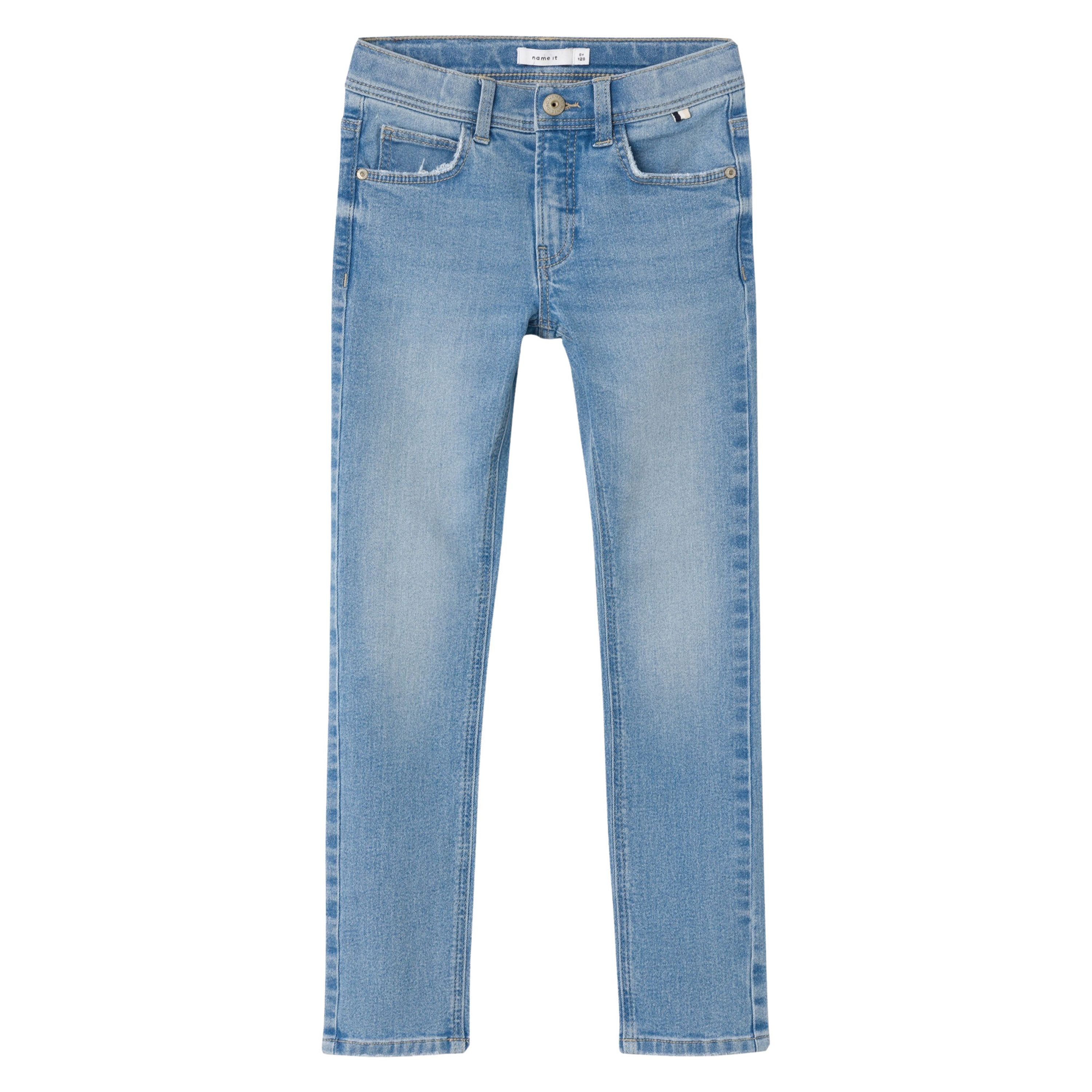 Name it KIDS slim fit jeans NMMSILAS light blue denim Blauw Jongens Katoen 152