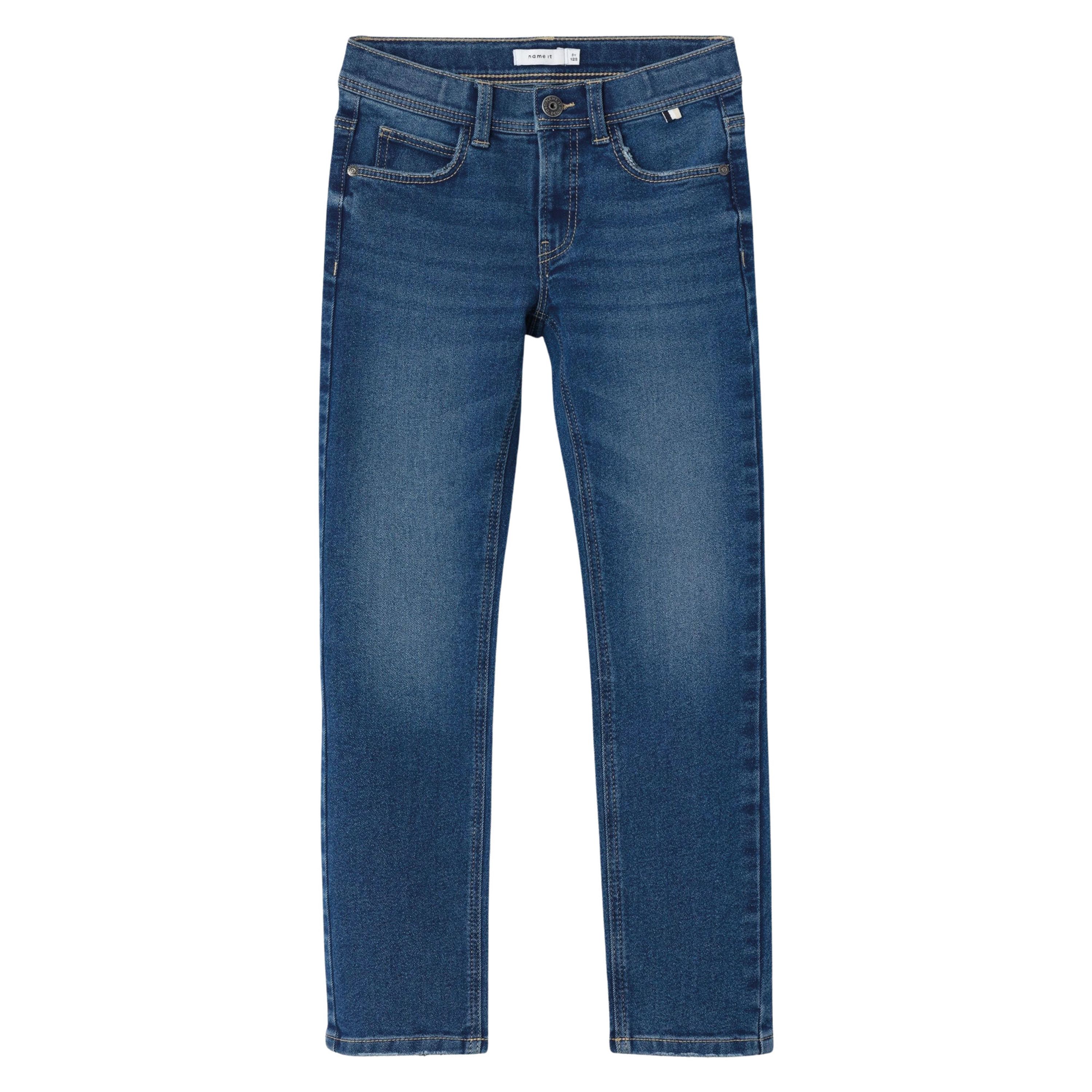 Name it KIDS slim fit jeans NMMSILAS dark blue denim Blauw Jongens Katoen 152