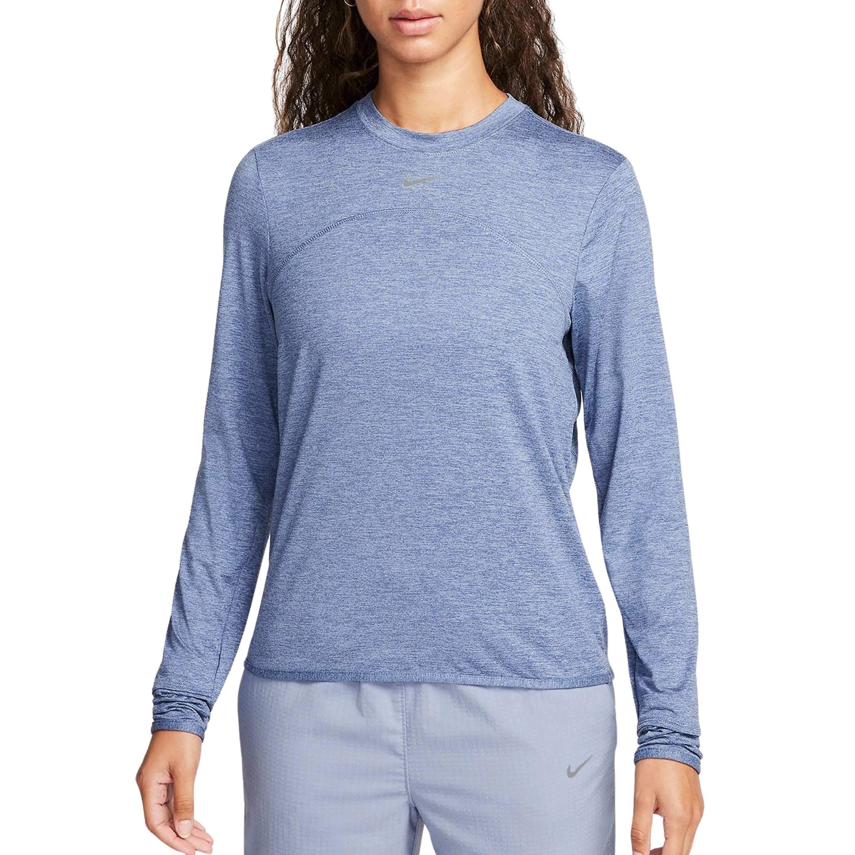 Nike Swoosh Blauw Hardloopshirt Dames