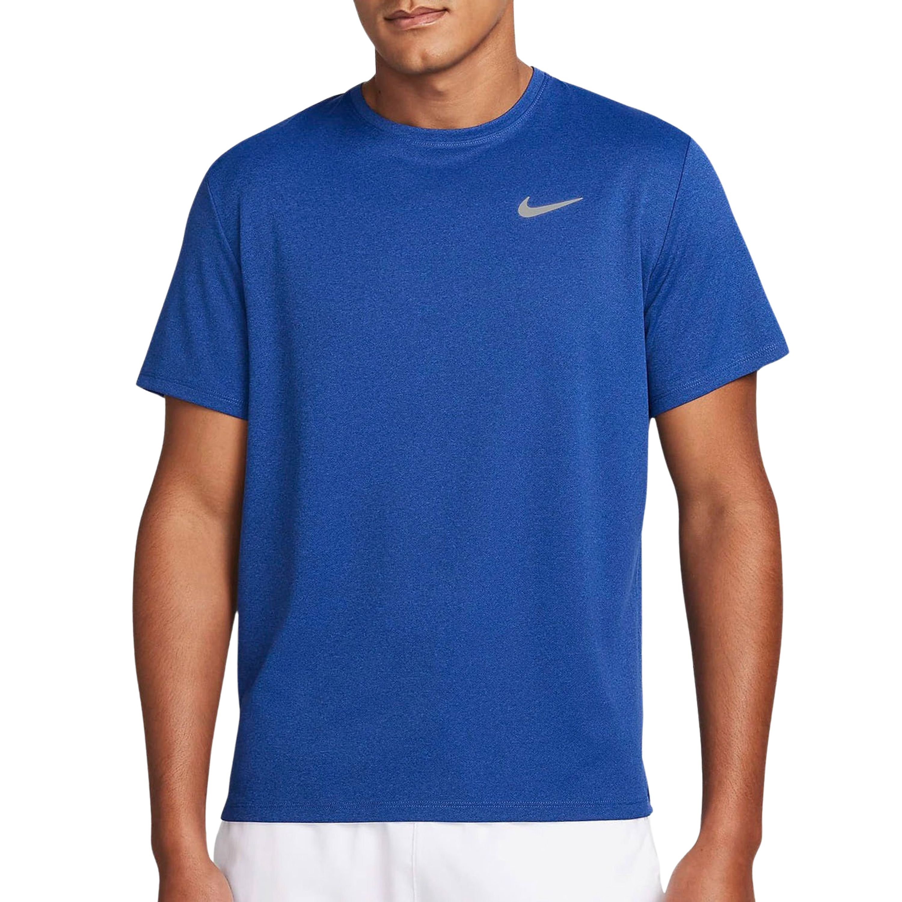 Nike Miler UV hardlooptop met korte mouwen en Dri-FIT voor heren Blauw