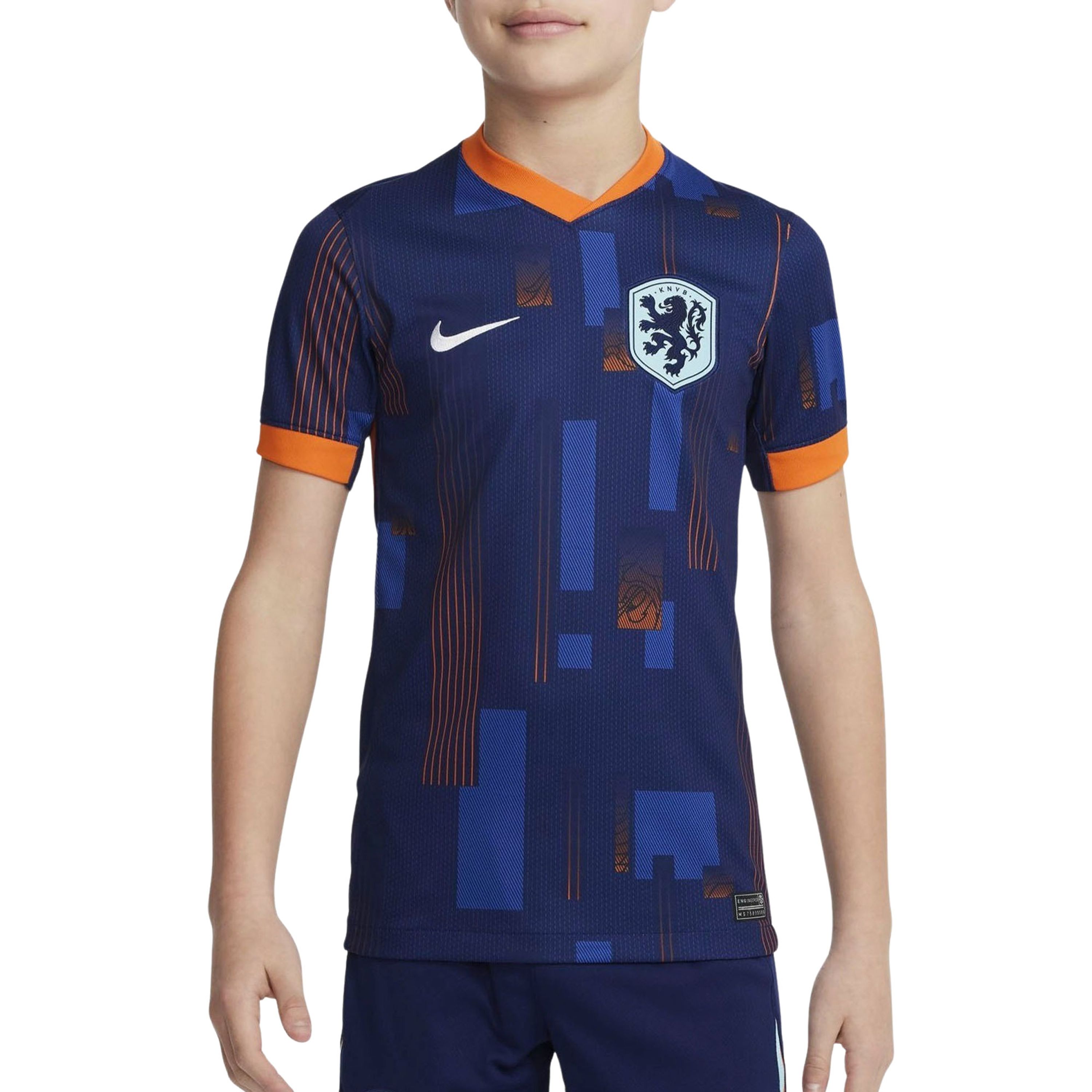 Nike Nederland (herenelftal) 2024 25 Stadium Uit Dri-FIT replica voetbalshirt voor kids Blauw