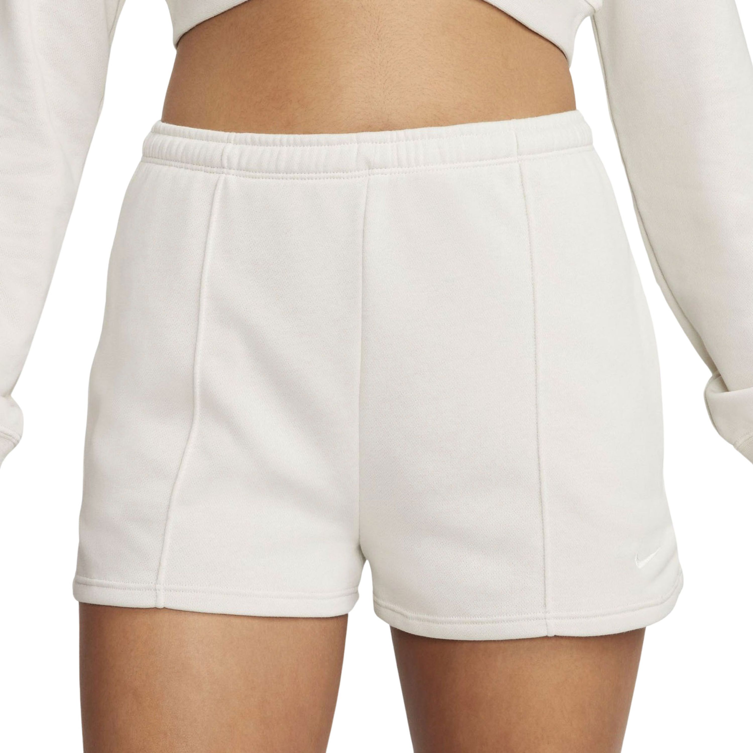 Nike Sportswear Chill Terry aansluitende damesshorts met hoge taille van sweatstof (5 cm) Bruin