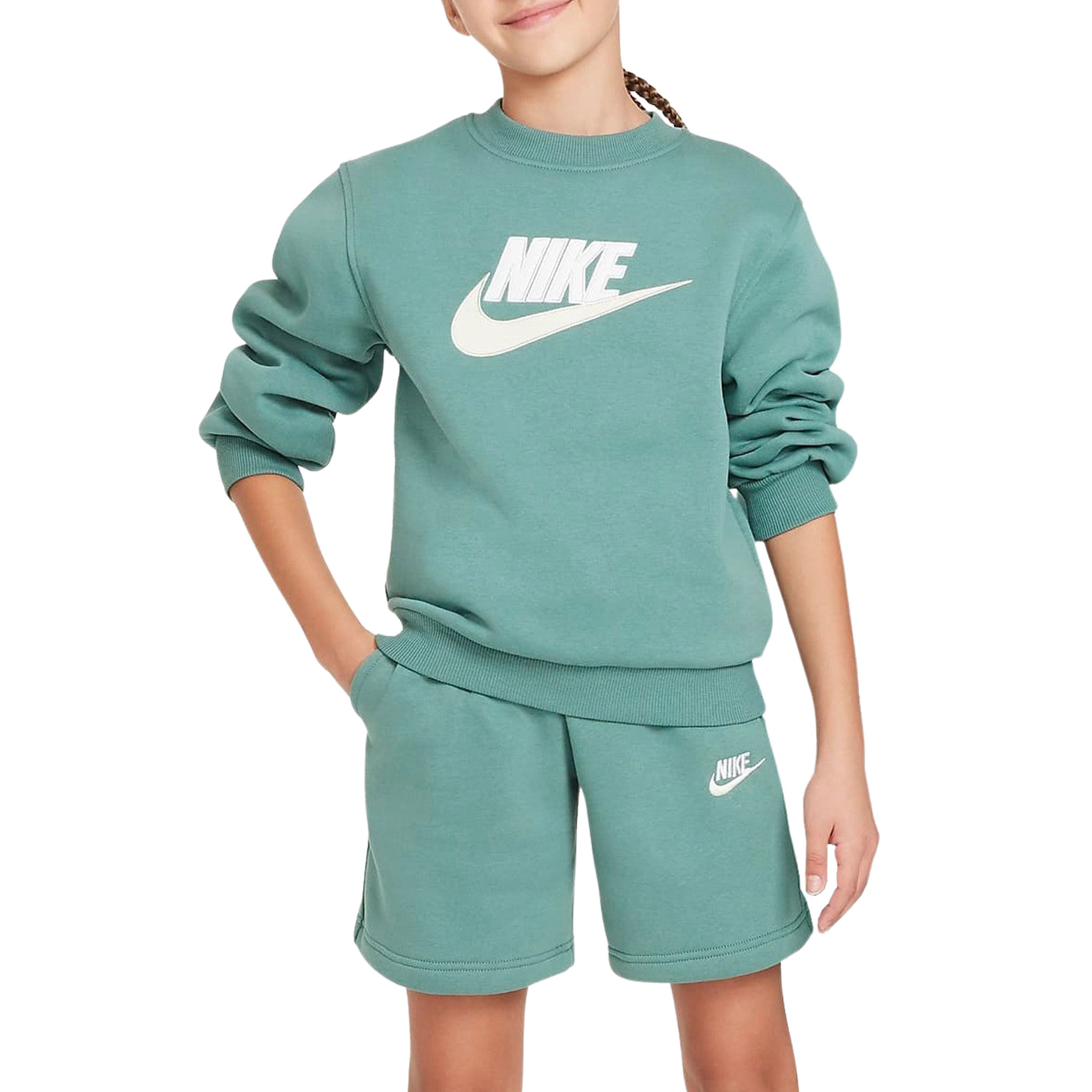 Nike Sportswear Club Fleece trainingspak met shorts voor kids Groen