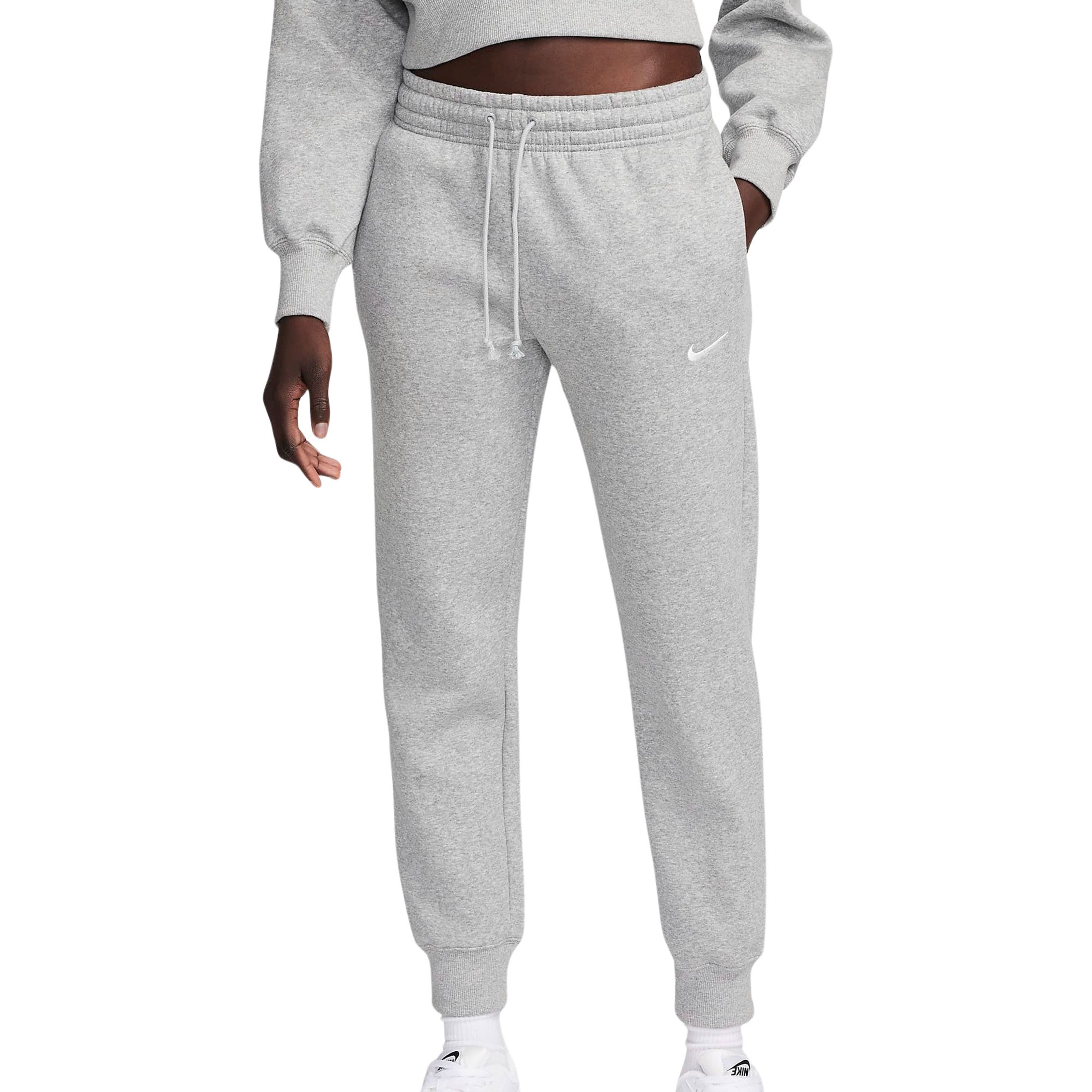Nike Sportswear Phoenix Fleece joggingbroek met halfhoge taille voor dames Grijs