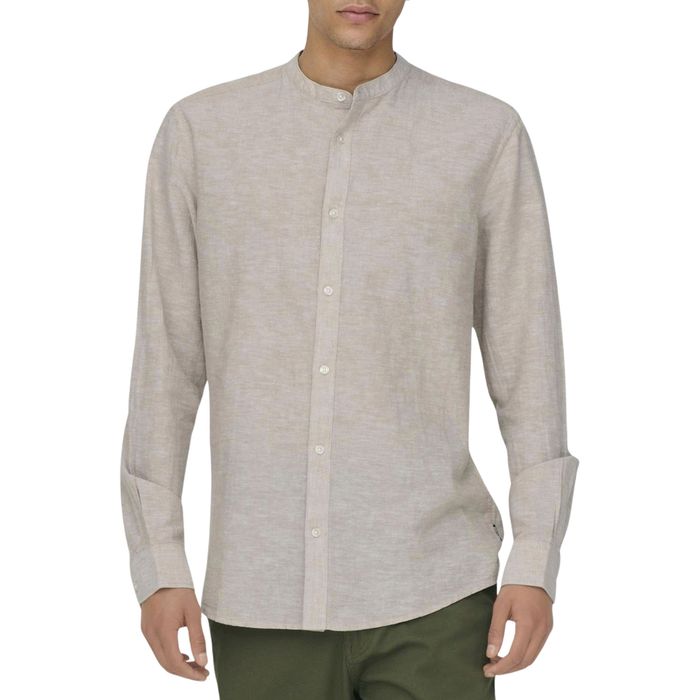 Chemise casual Only & Sons Caiden LS Solid Linen Mao