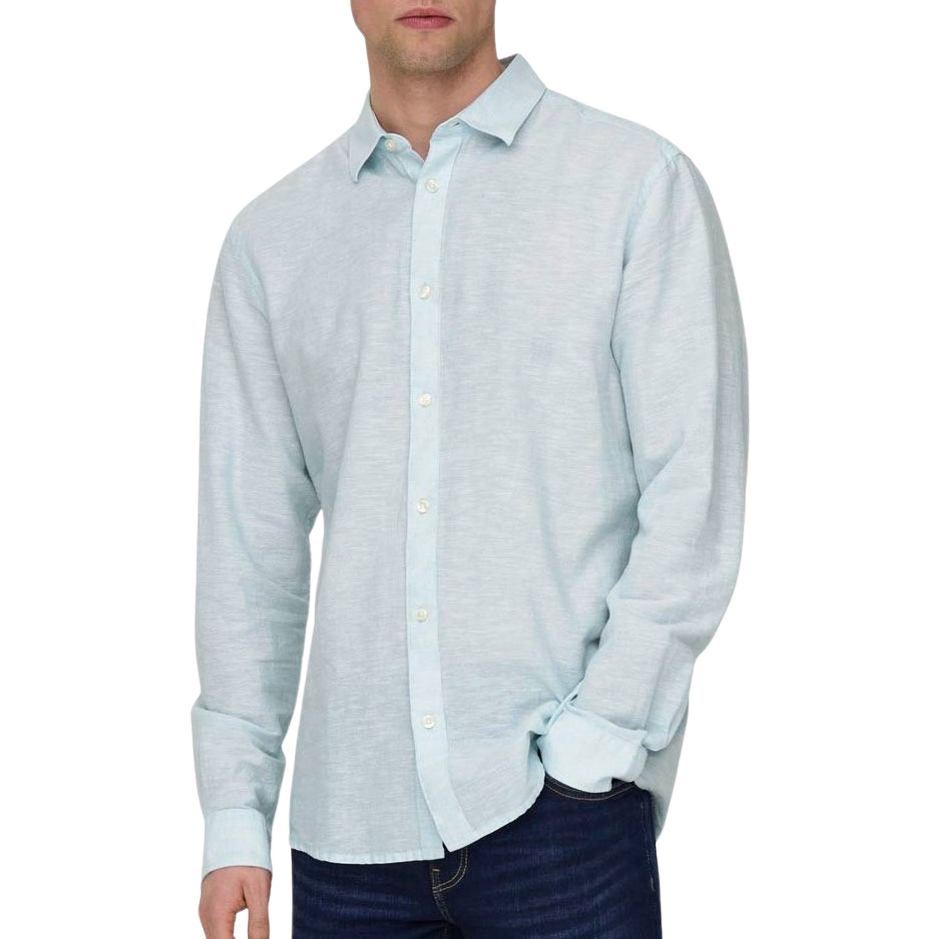 Only & Sons Caiden LS Solid Linen Overhemd Heren