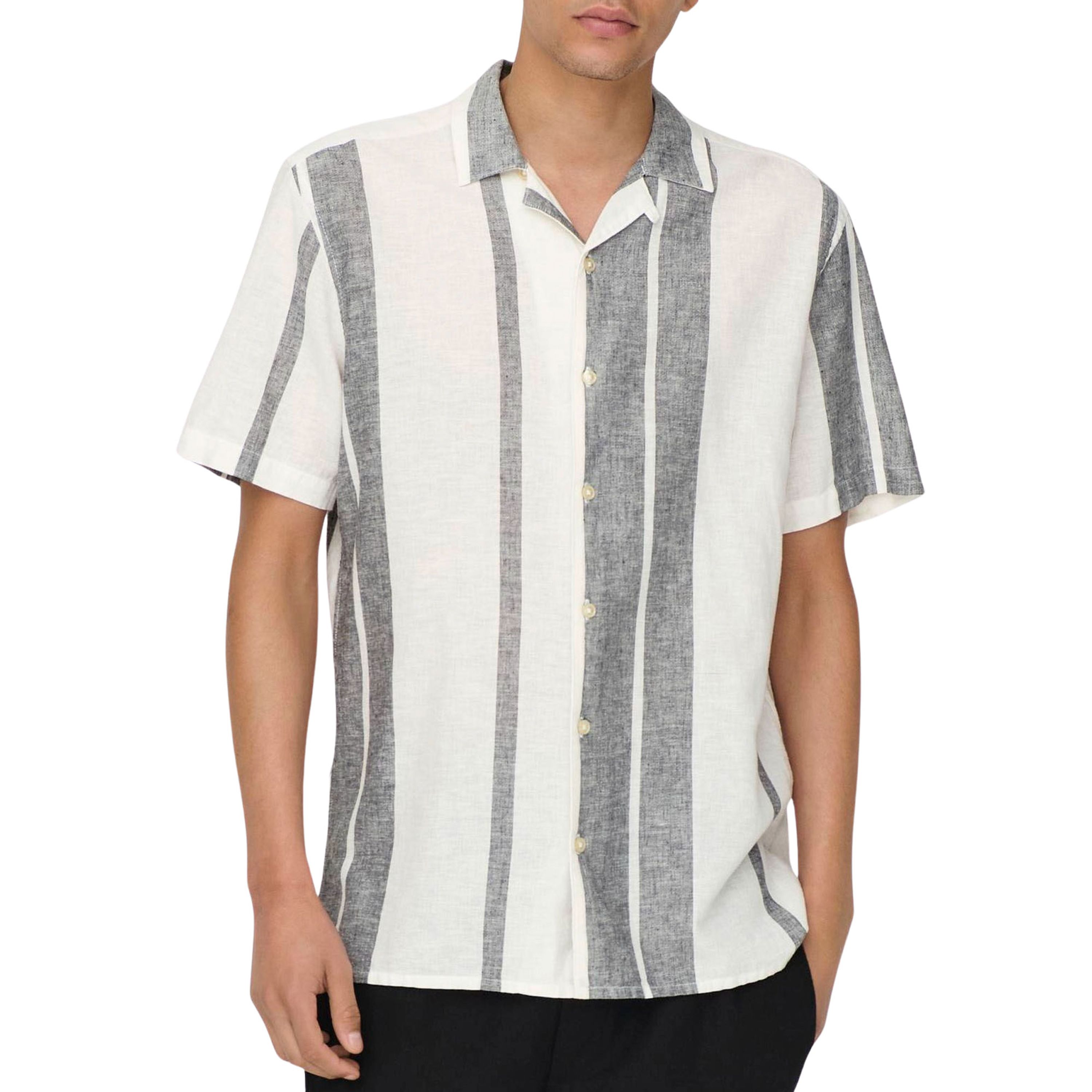 Only & Sons Caiden Stripe Linen Overhemd Heren