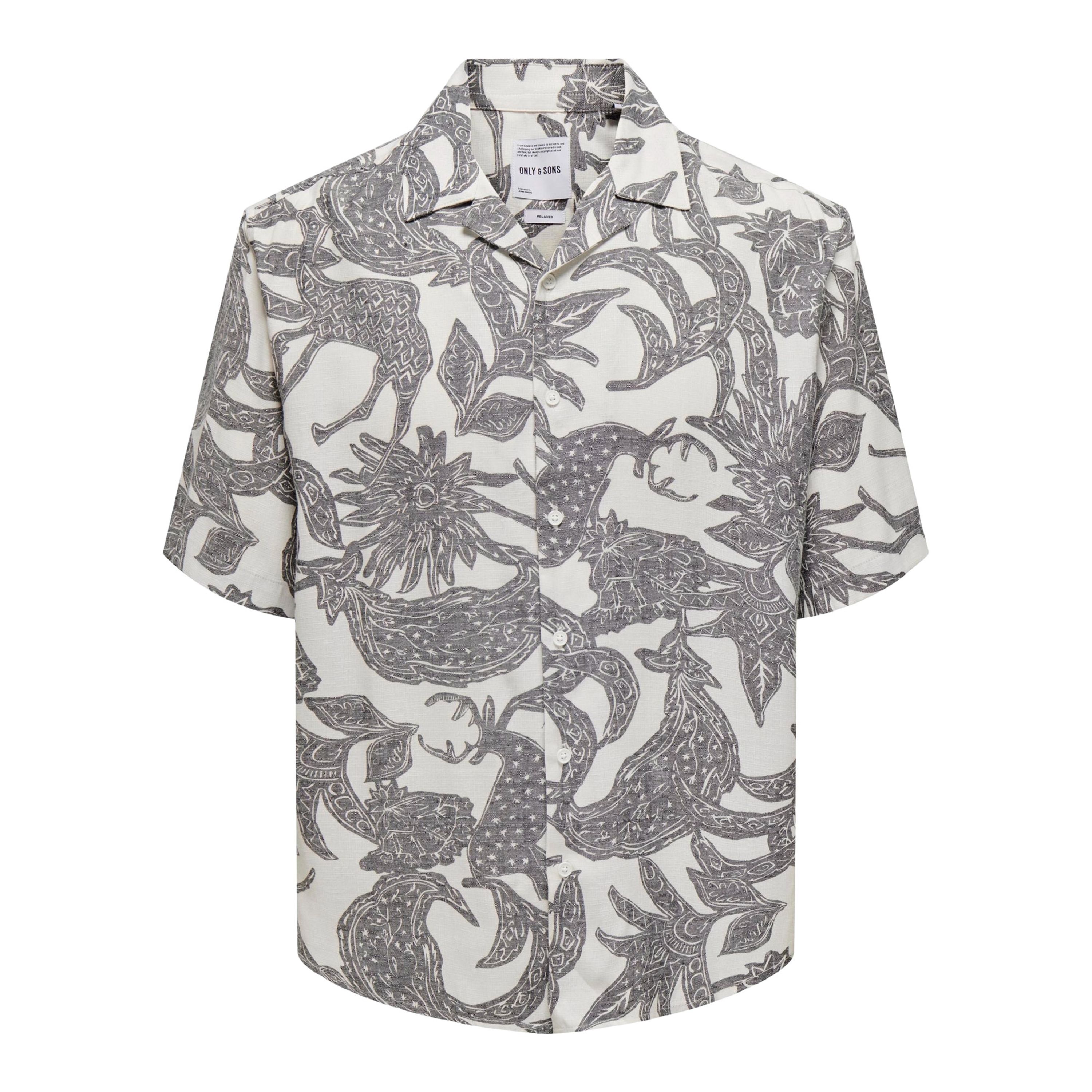 Only & Sons Relaxed fit vrijetijdsoverhemd met all-over motiefprint