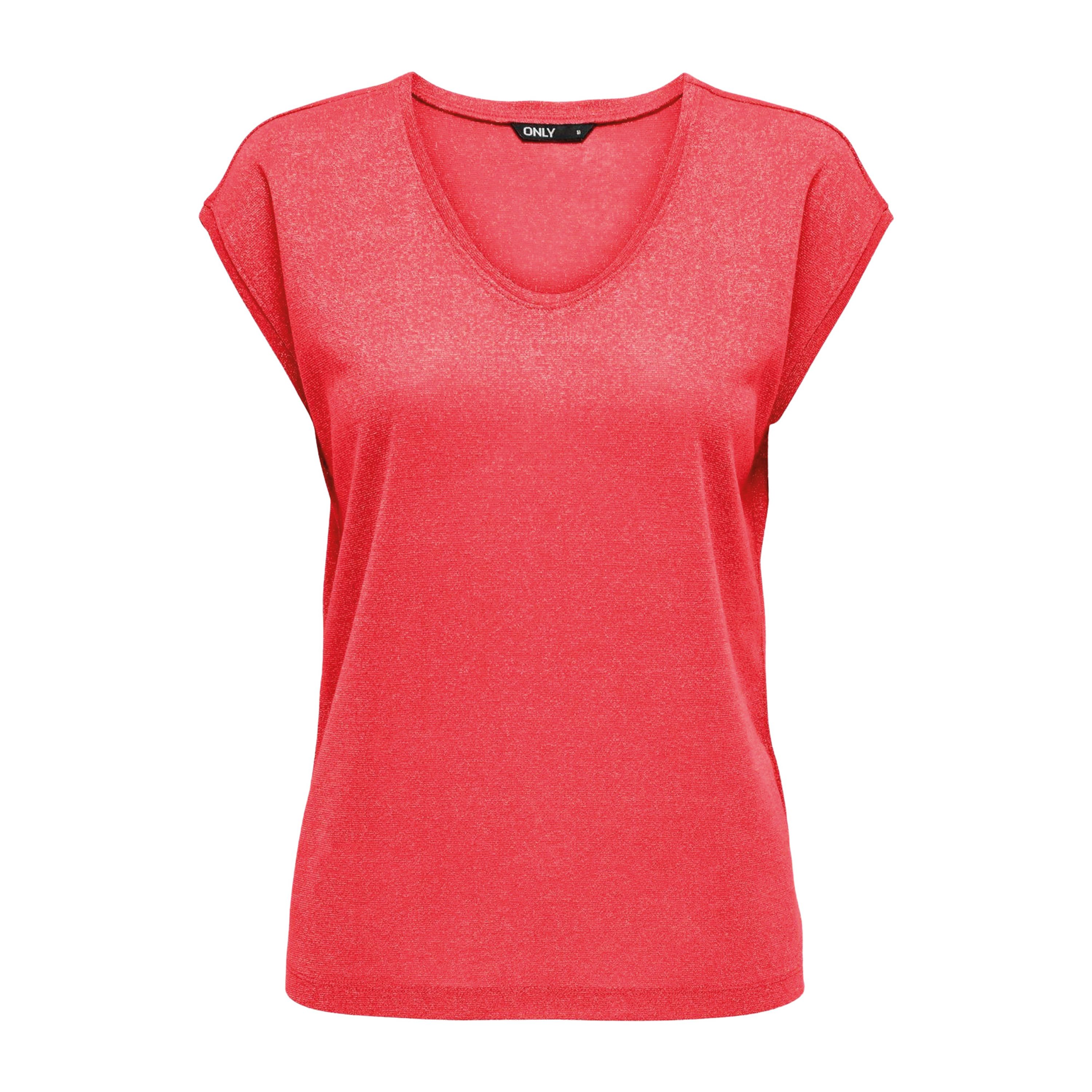 Only Silvery Lurex V-neck Top Dames