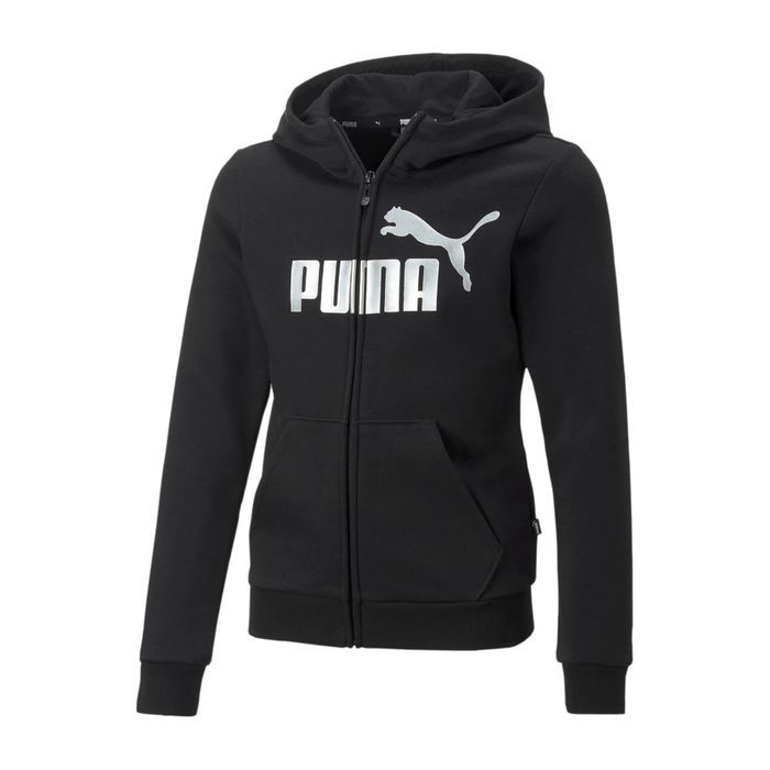 Puma Essential+ Logo Hooded Sweatjacket Junior