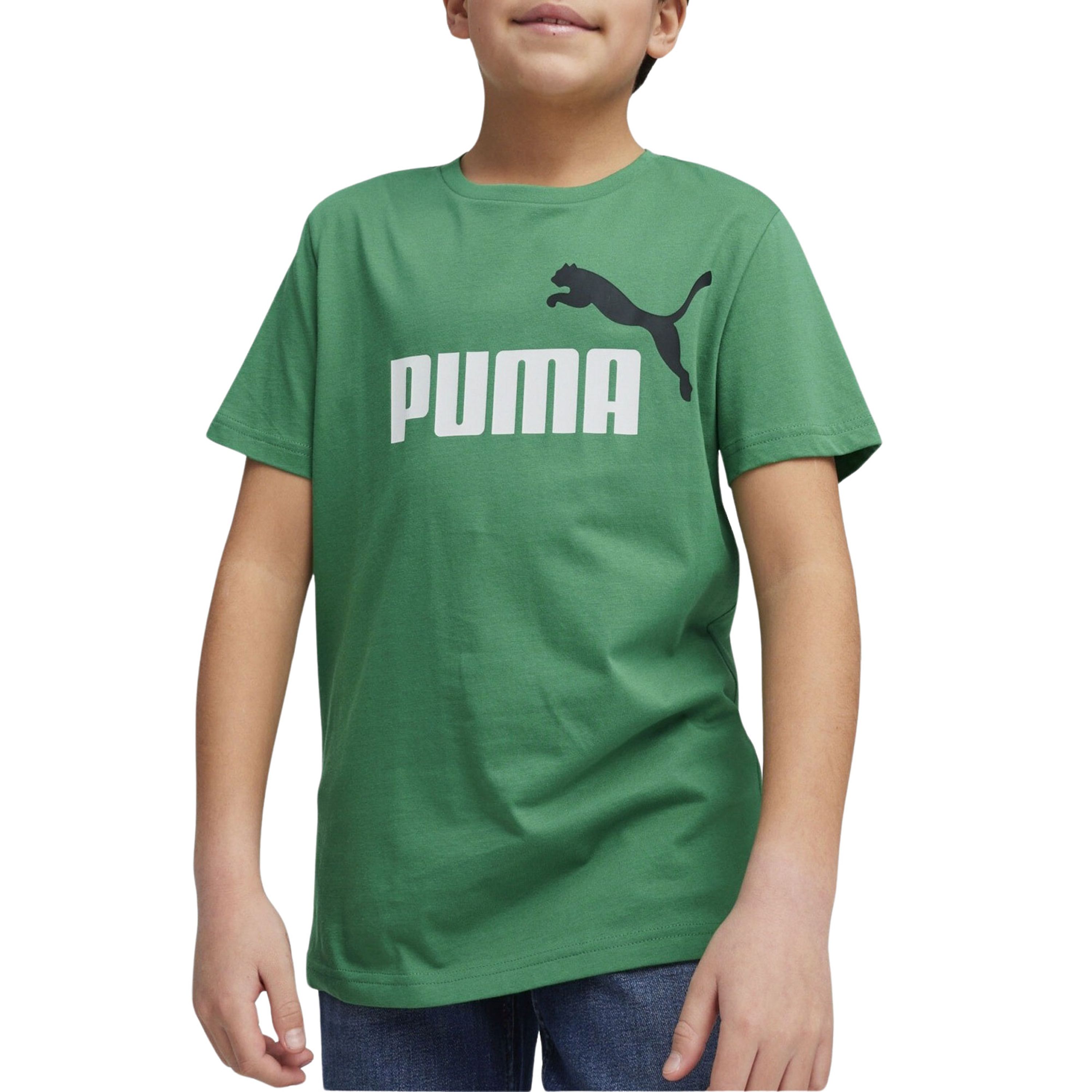 Puma T-shirt groen Katoen Ronde hals Logo 164