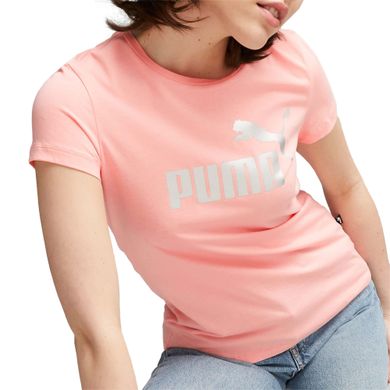 Damen Metallic | Logo Essentials+ Shirt Puma Plutosport