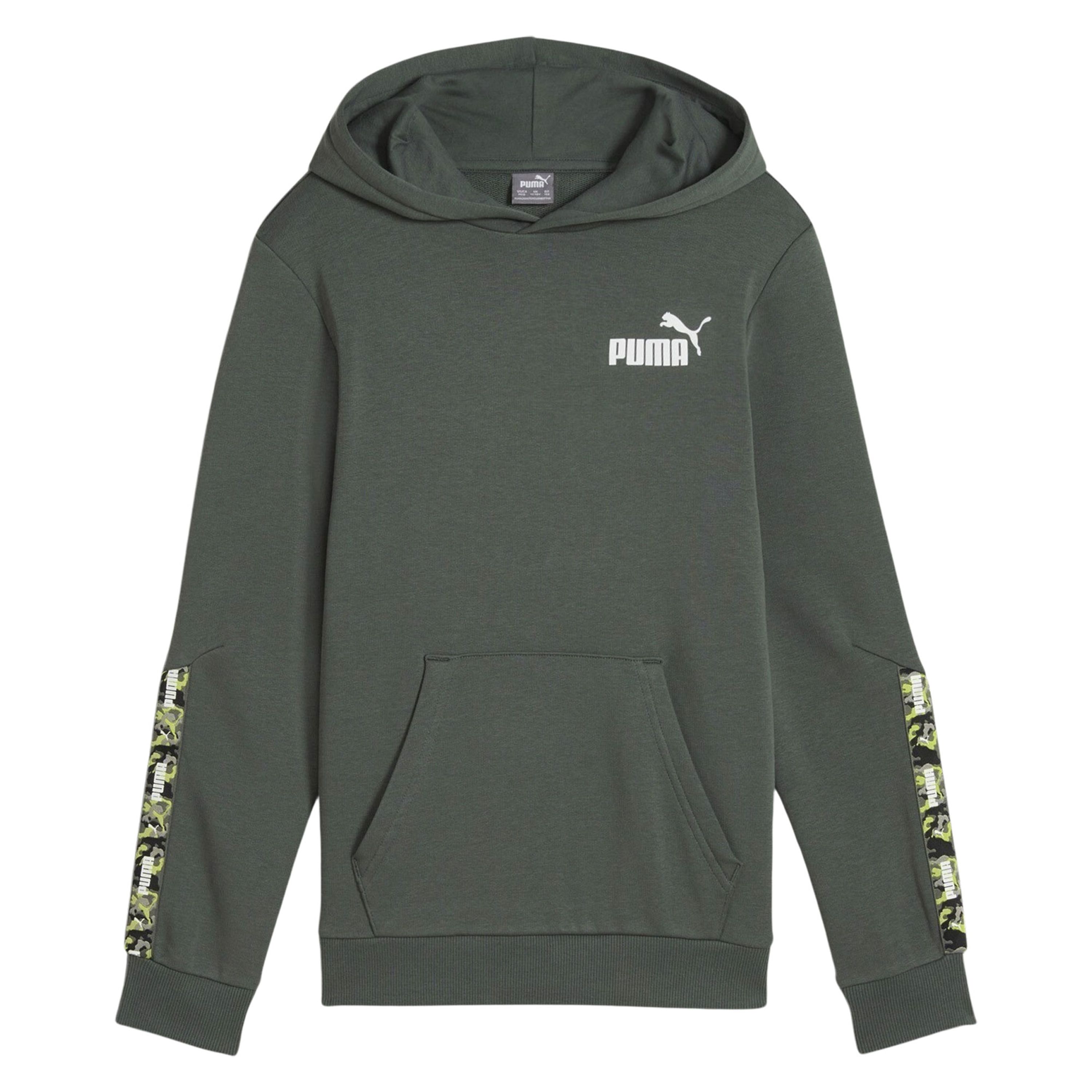 Puma hoodie grijsgroen Trui Jongens Katoen Capuchon Logo 164