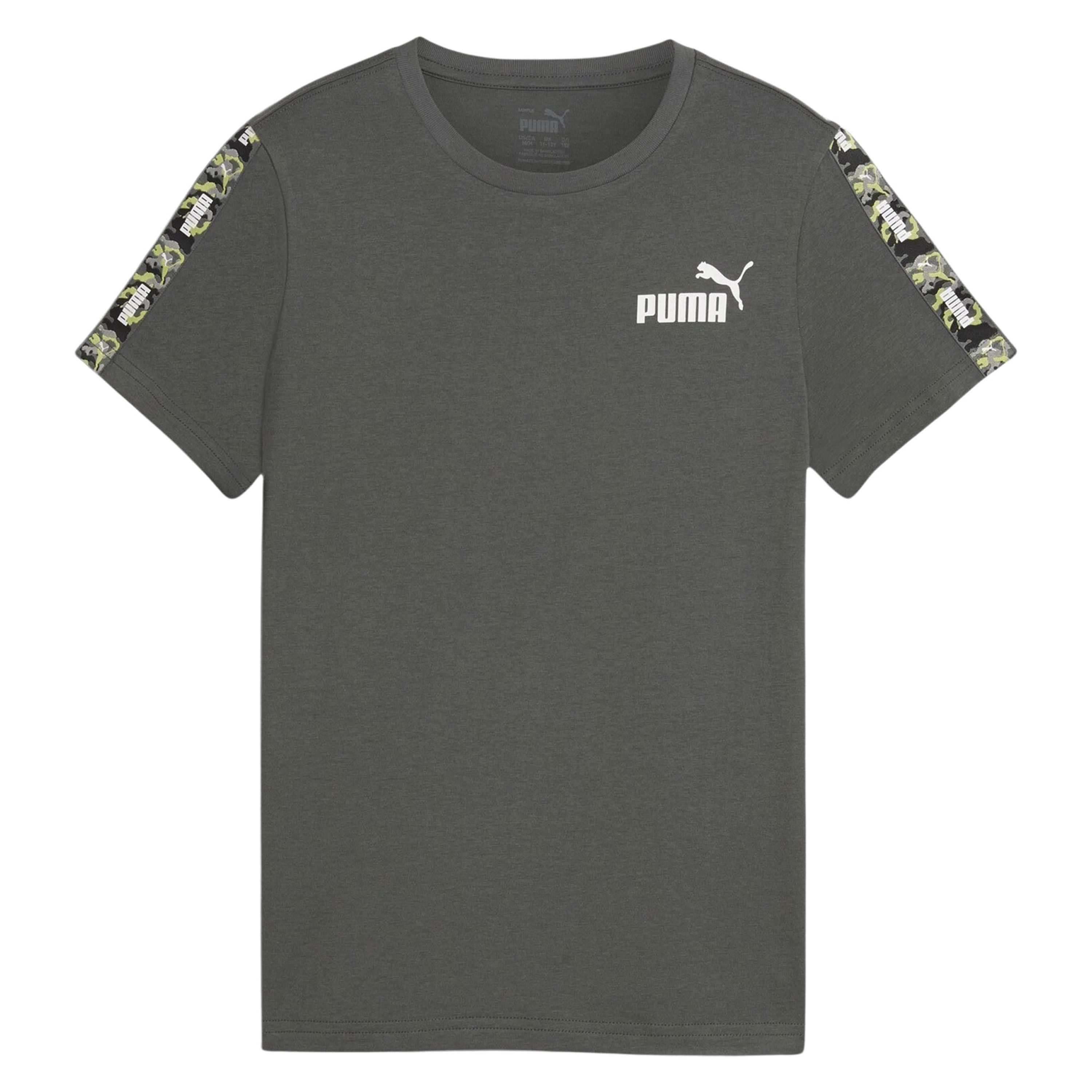 Puma T-shirt Ess Tape Camo grijs Katoen Ronde hals Camouflage 164
