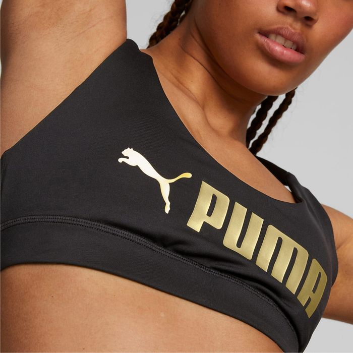 Puma Women's 4Keeps Medium Impact Sports Bra, Coral, Large 