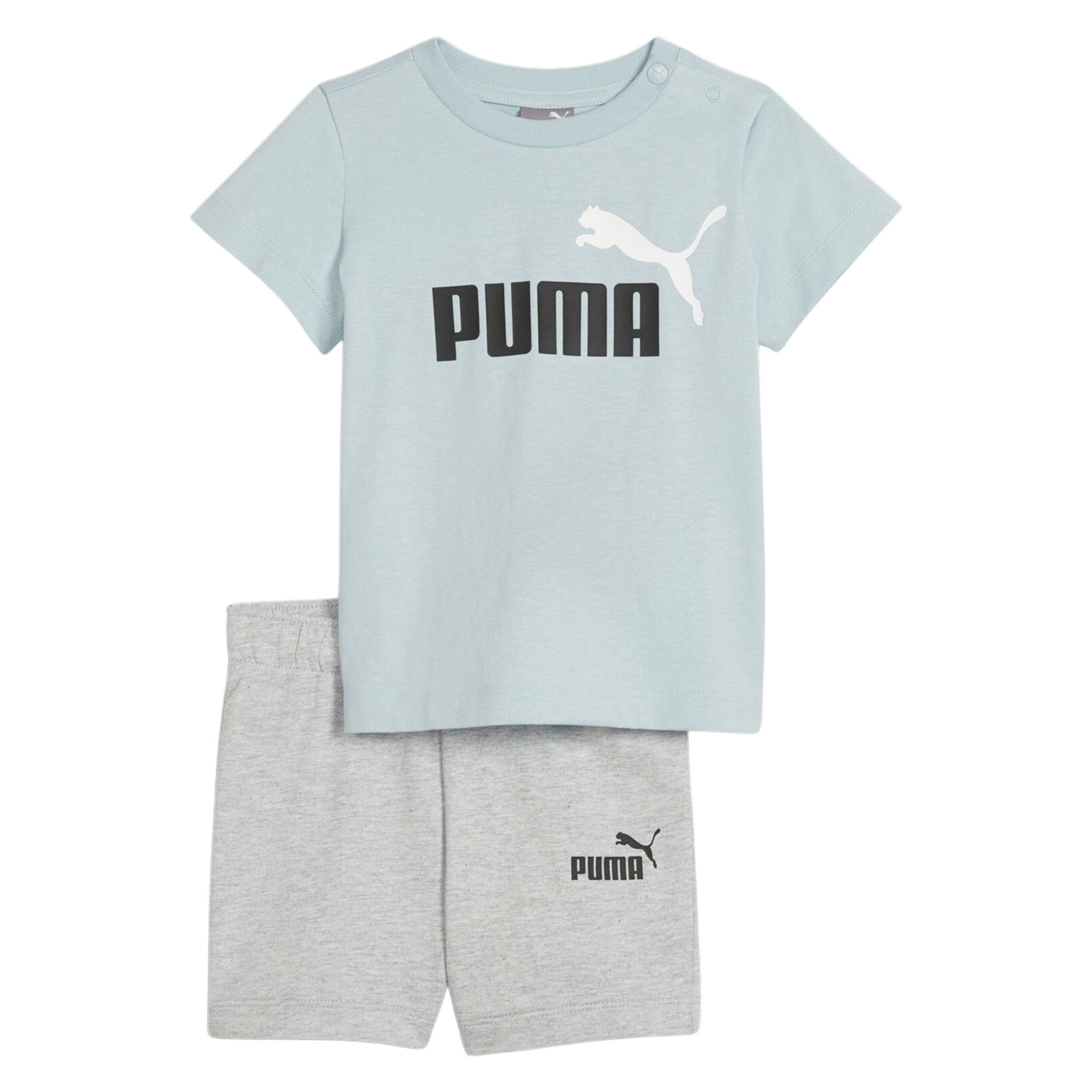 Puma T-shirt + short Minicats mintgroen grijs Shirt + broek Katoen Ronde hals 104