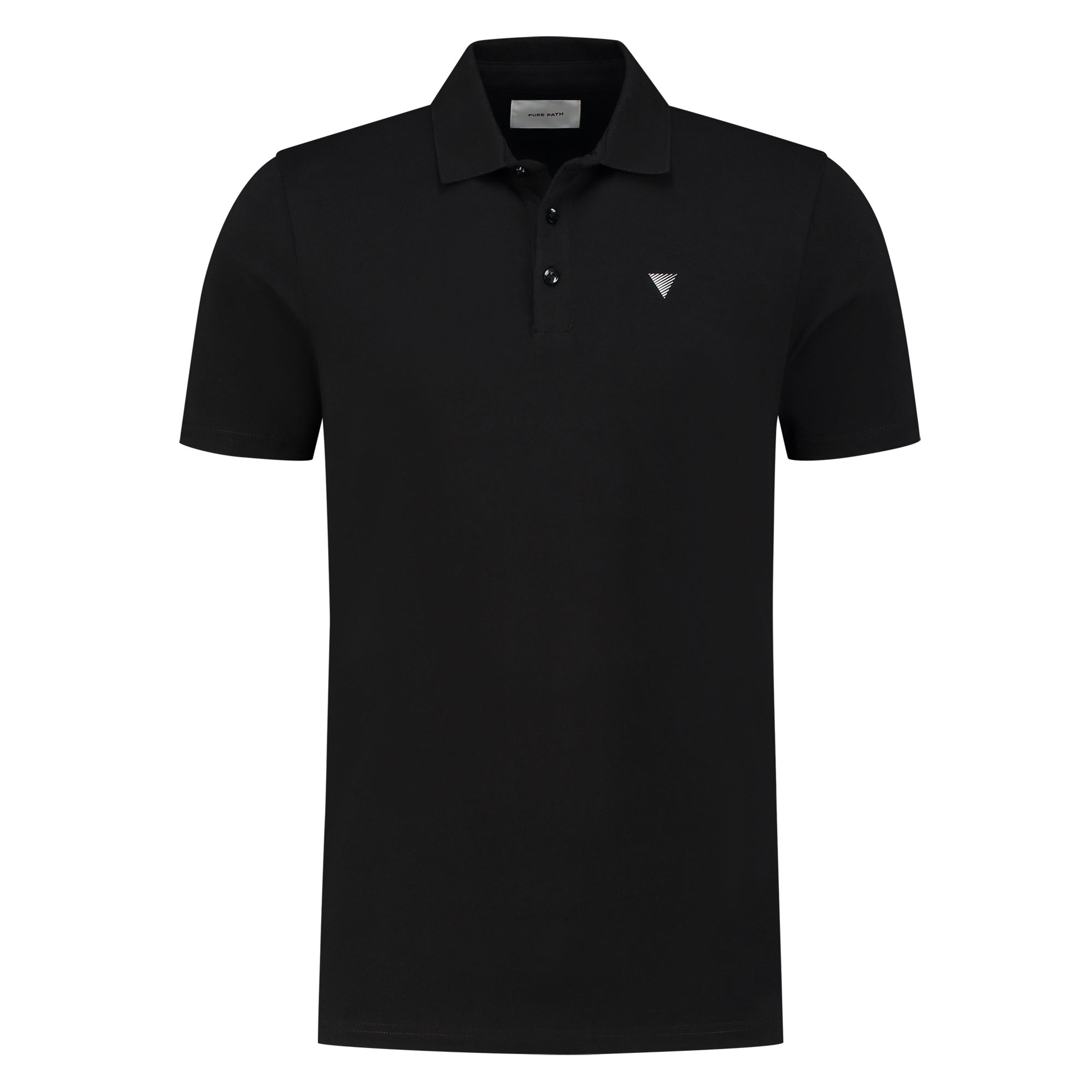 PURE PATH Heren Polo's & T-shirts Pure Logo Polo With Chest Print Zwart