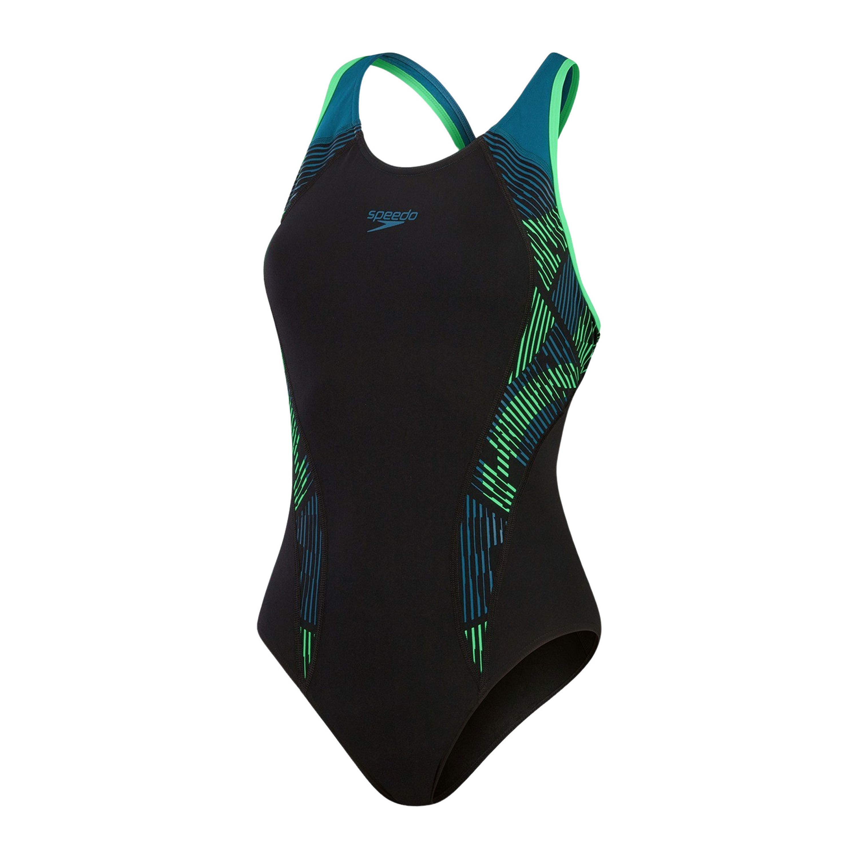 Speedo Endurance+ MAX sportbadpak Placement Laneback zwart groen