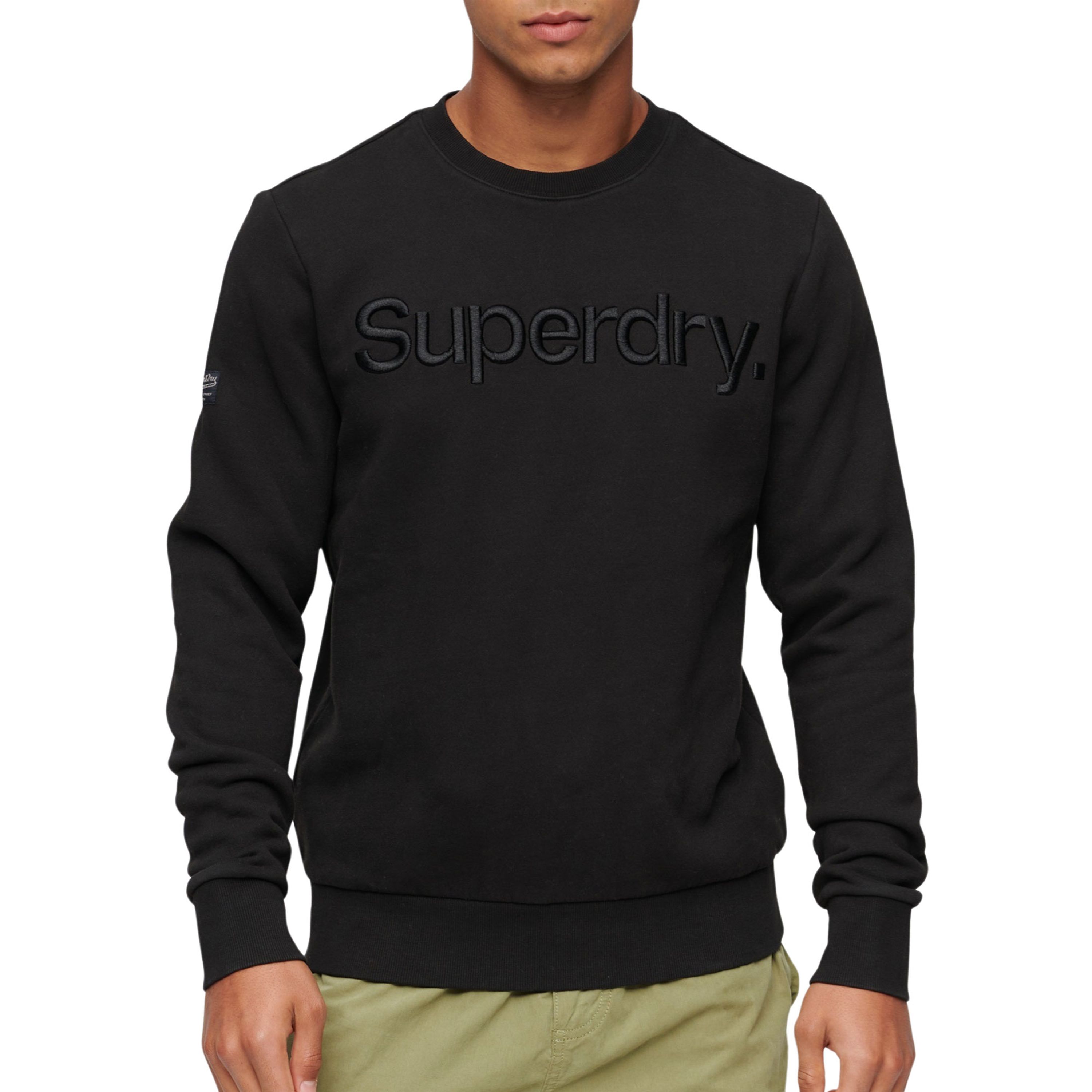 Superdry Tonal Embroidered Logo Crew Sweater Heren