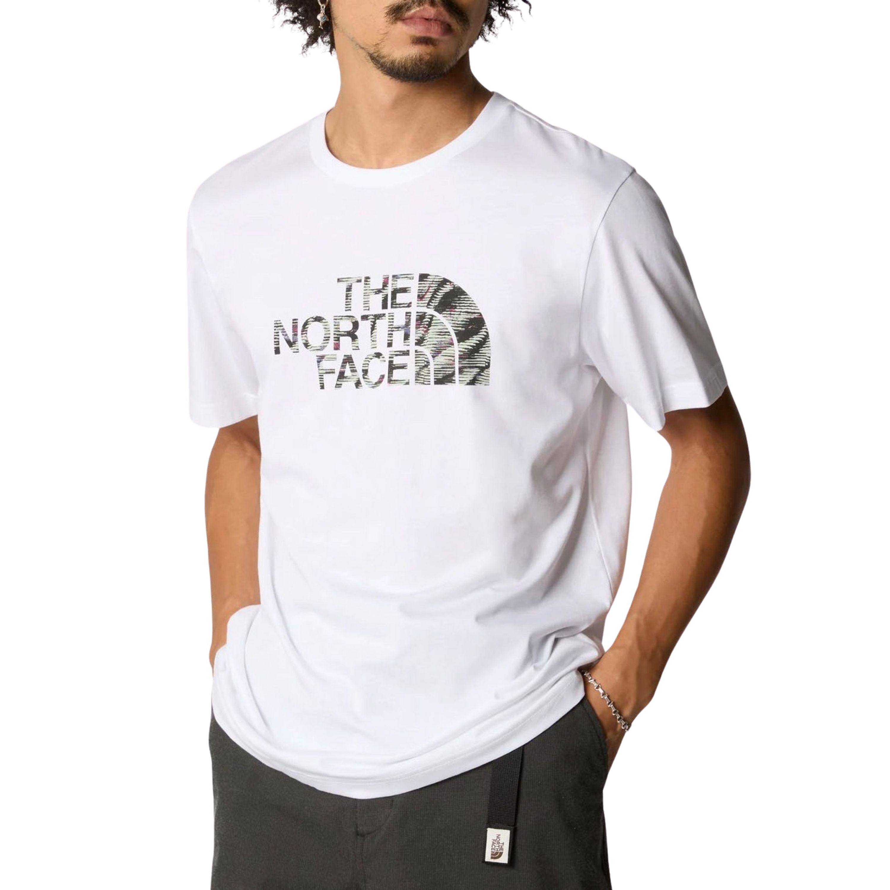 The North Face Wit Easy Print Crew Neck T-shirt White Heren
