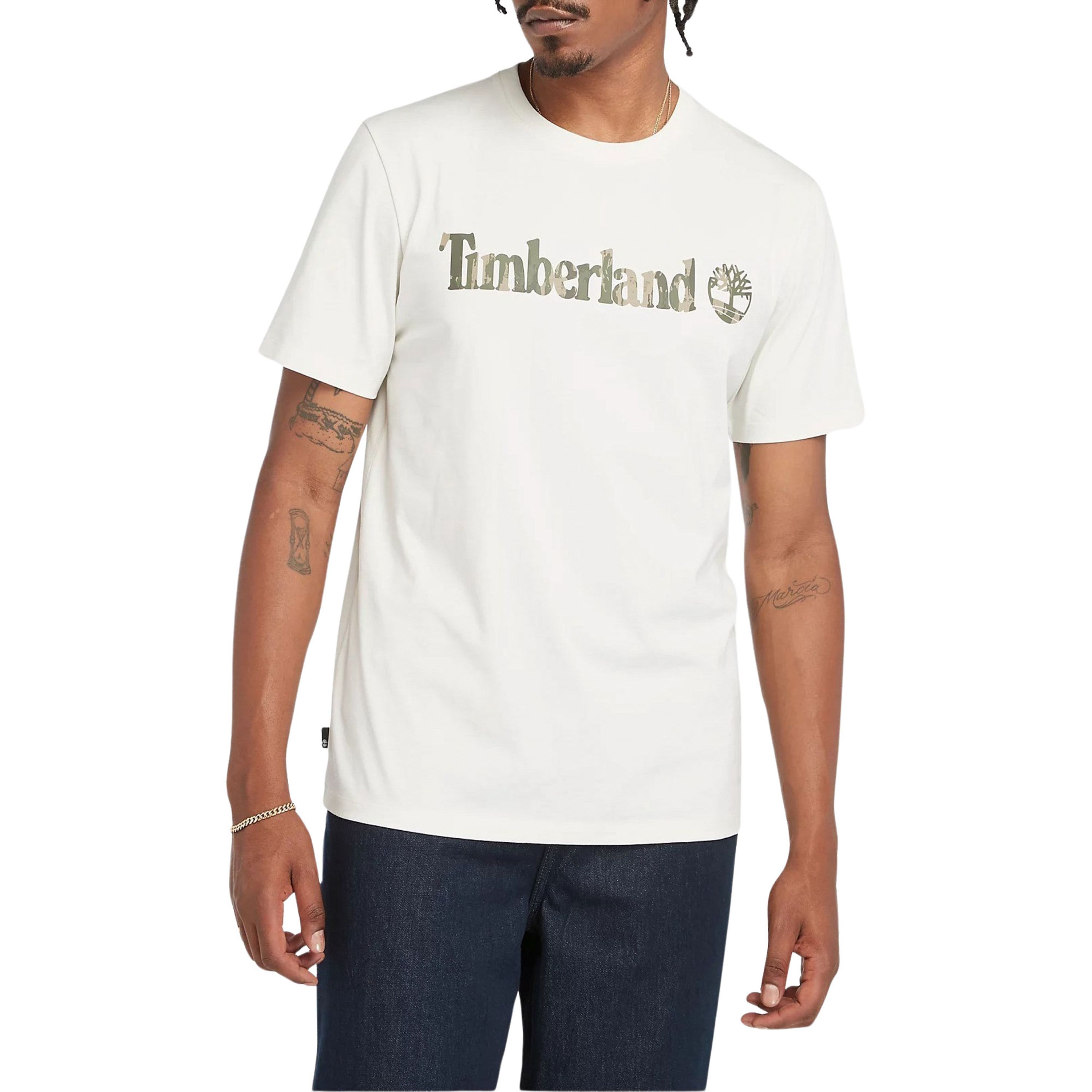 Timberland Camo Linear Logo Shirt Heren