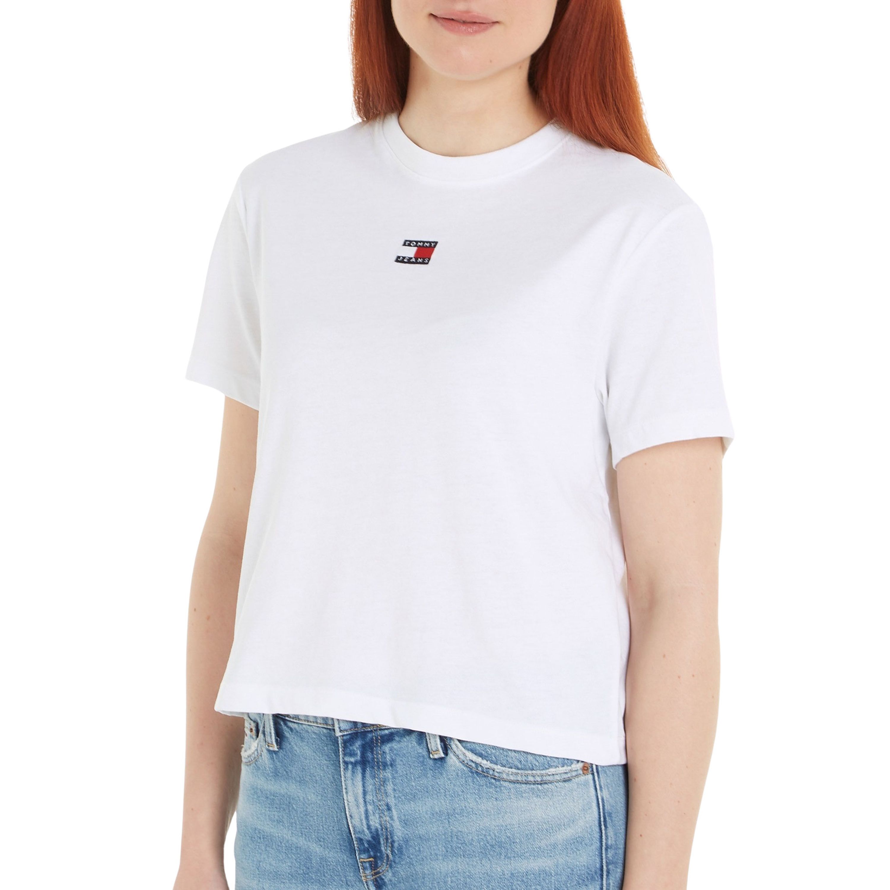 TOMMY JEANS Dames Tops & T-shirts Tjw Bxy Badge Tee Wit